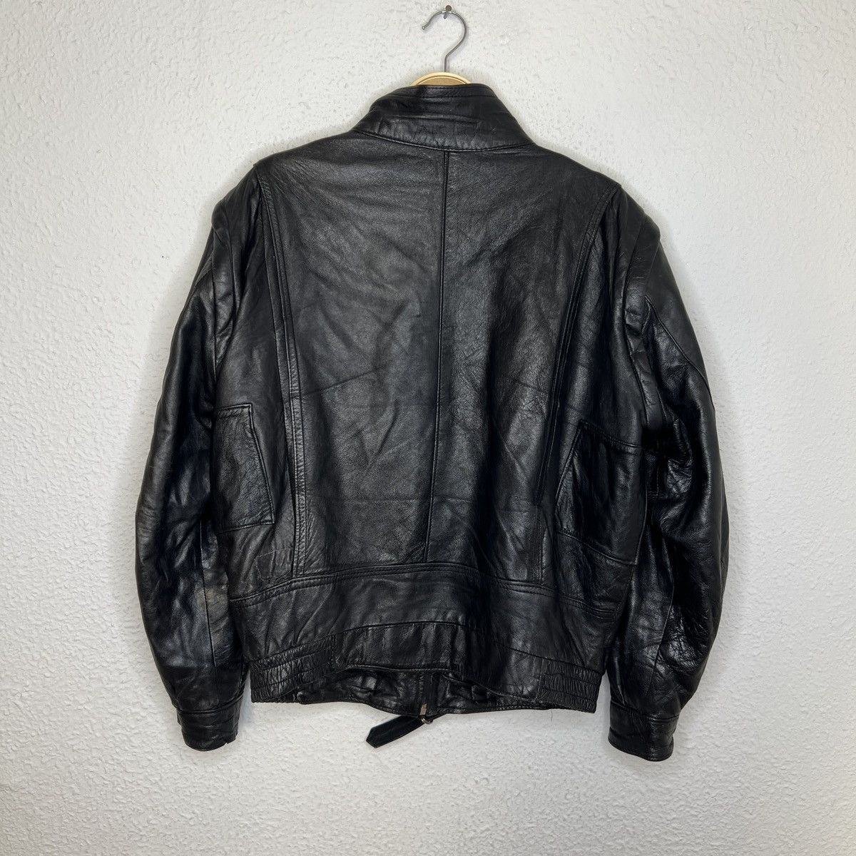 Vera Pelle × Vintage Vintage Leather Jacket Biker Ramones Black Genuine Trucker Size US M / EU 48-50 / 2 - 7 Thumbnail