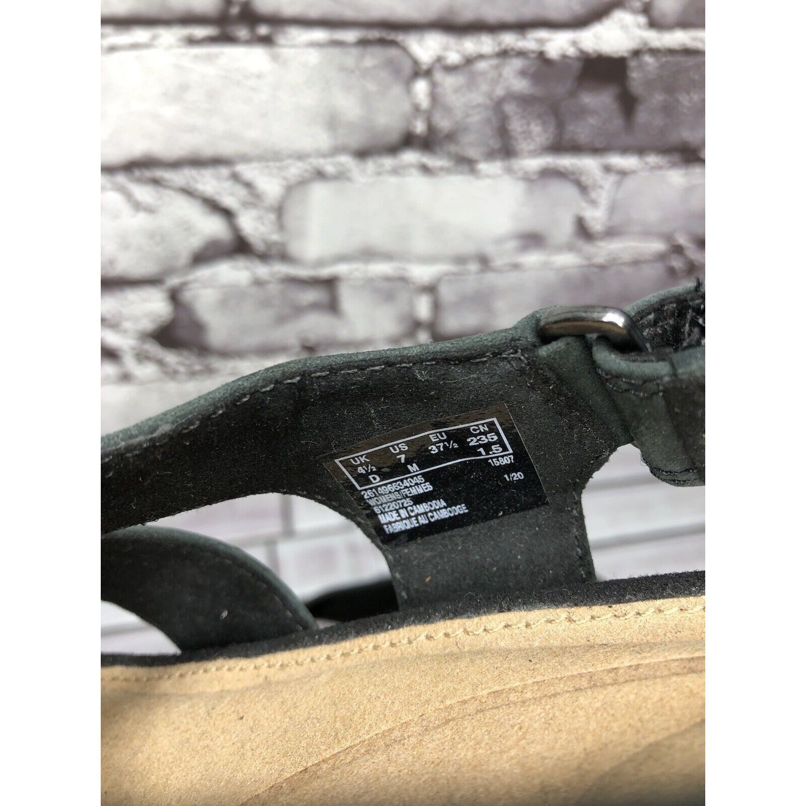 Clarks Clarks Unstructured Black Leather Criss Cross Strap Cork Wed Size US 7 / IT 37 - 7 Thumbnail
