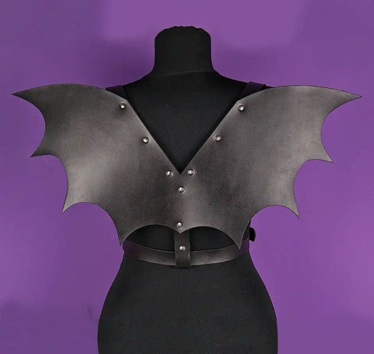 Leather Halloween Costume Bat Wing PU Leather Belt Size ONE SIZE - 2 Thumbnail