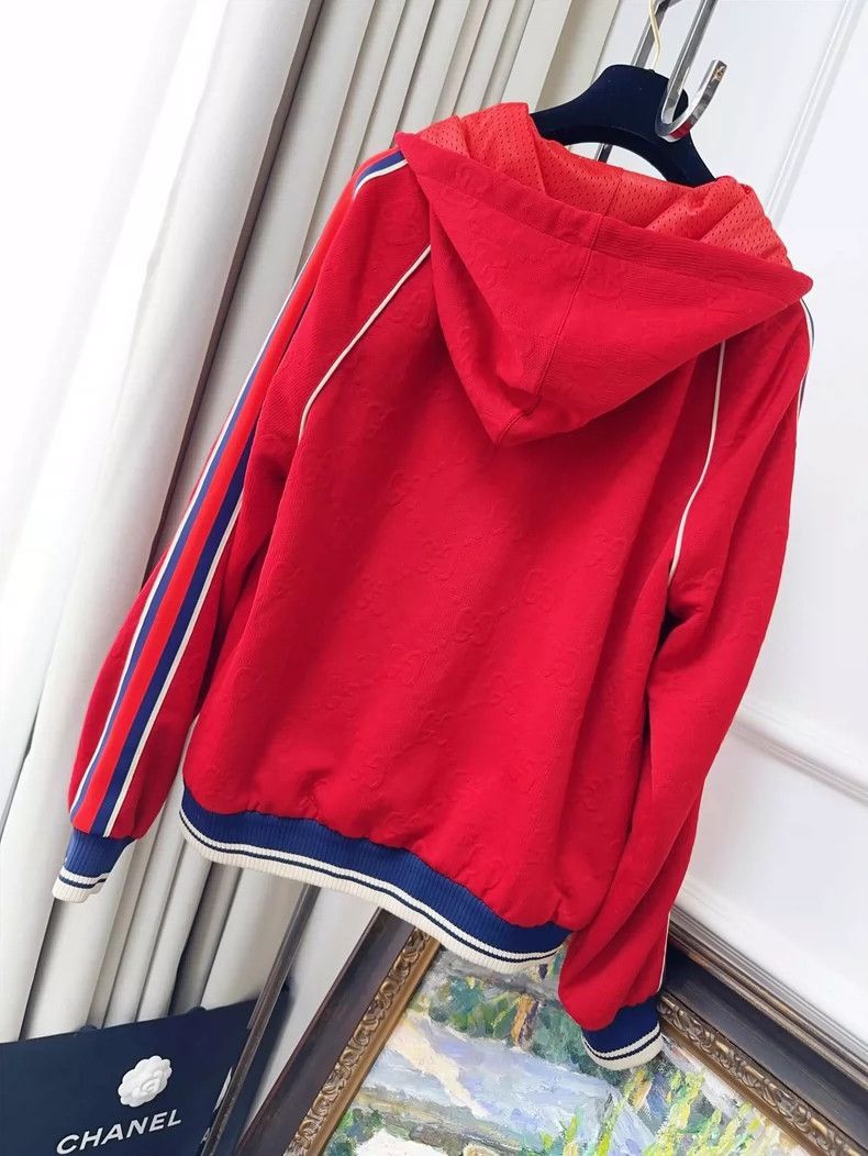 Gucci Gucci Red Striped Hoodie with Double G Logo-2506 Size S / US 4 / IT 40 - 2 Thumbnail