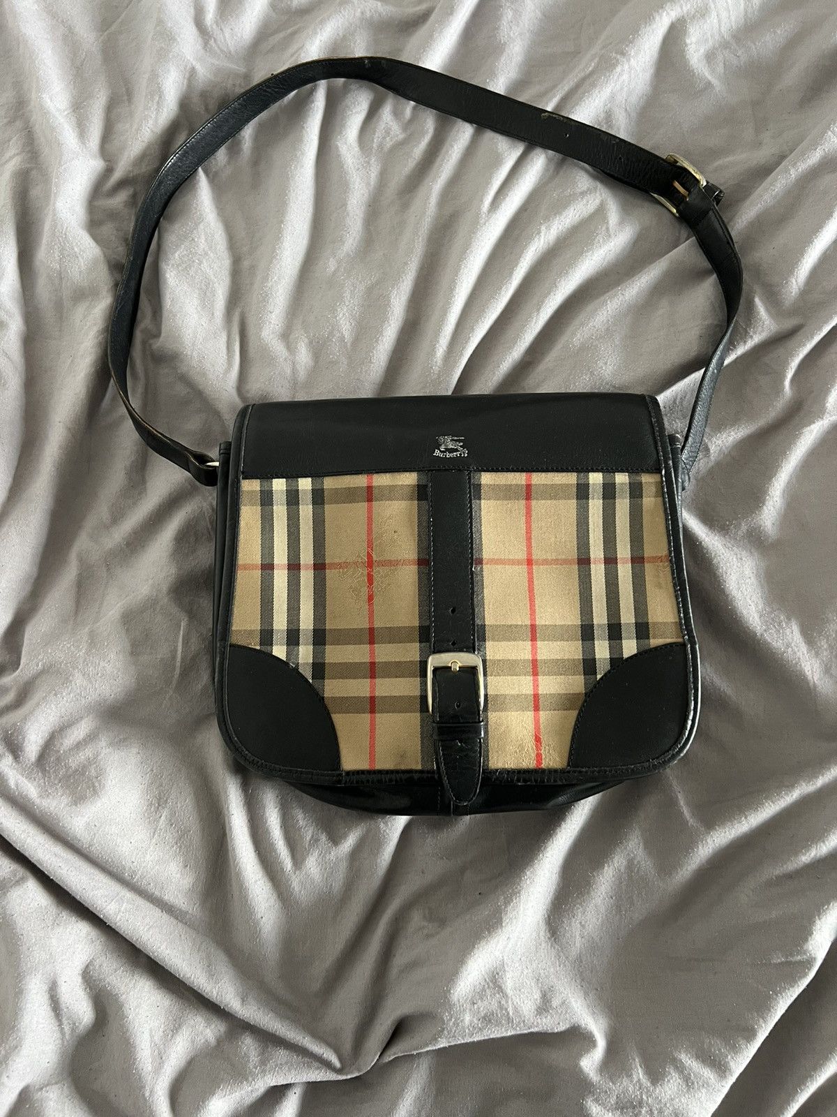 Burberry VINTAGE BURBERRYS NOVA CHECK CROSSBODY LEATHER BAG Size ONE SIZE - 2 Thumbnail