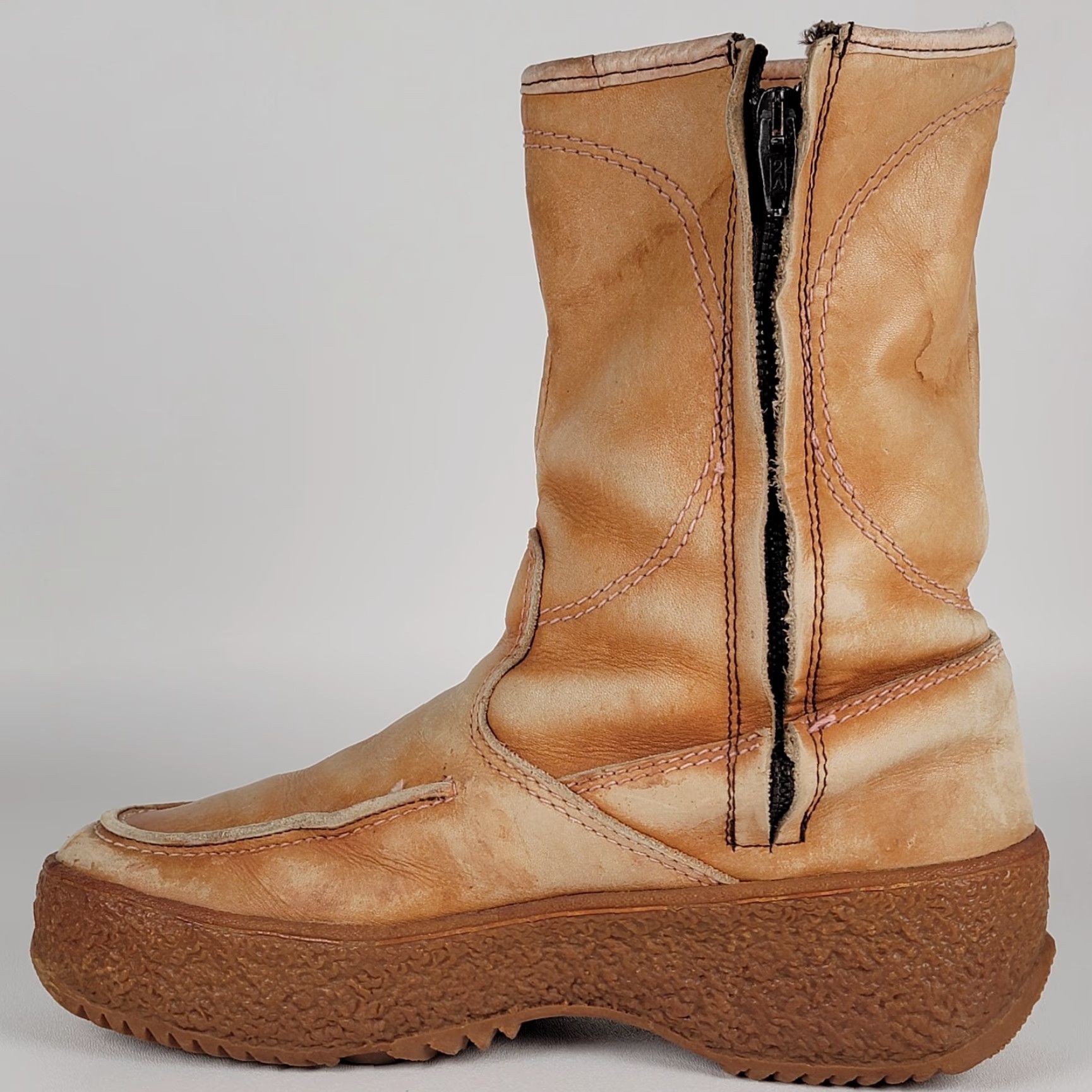 Vintage VINTAGE La Mondiale Italy Rambo Mens Boots Sherpa Lined Brown Leather Size 8 Beige Snow Boot Size US 7 / EU 40 - 5 Thumbnail