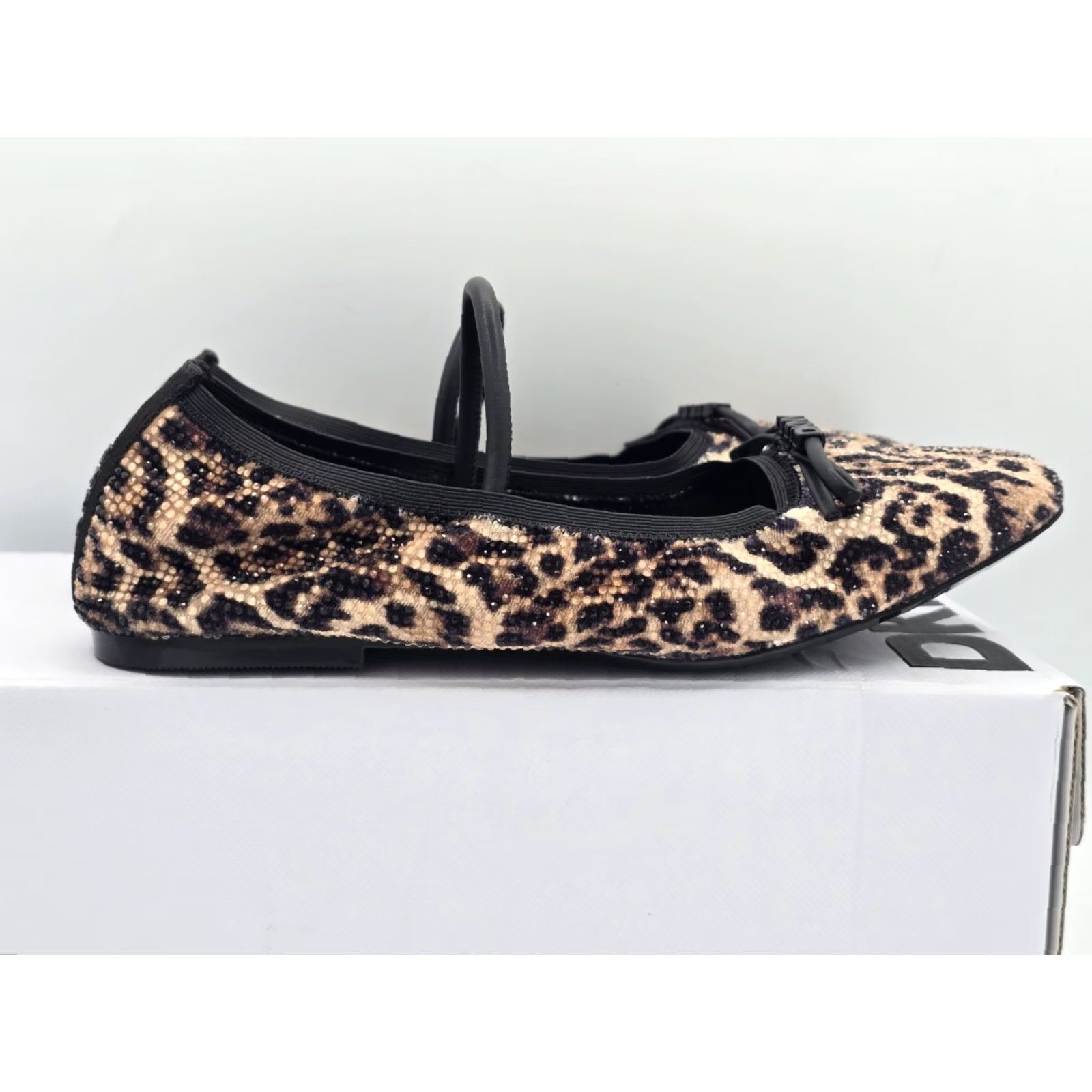 DKNY DKNY NIB Women’s Dale Ruched Ballet Flat - Natural - Size 6.5 - Brown Black - Square Toe - Slip On - Bow - Flat - Women Size US 4 / IT 34 - 7 Thumbnail