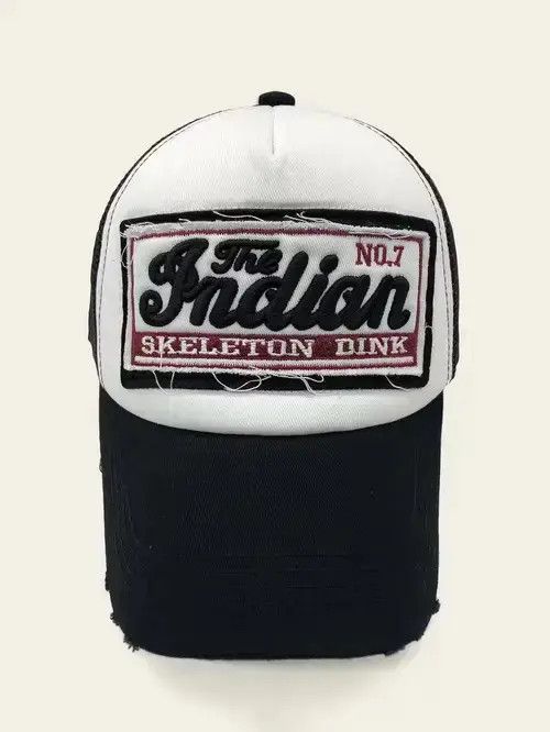 Other Letter Patched Raw Hem Mesh Baseball Cap Size ONE SIZE - 2 Thumbnail