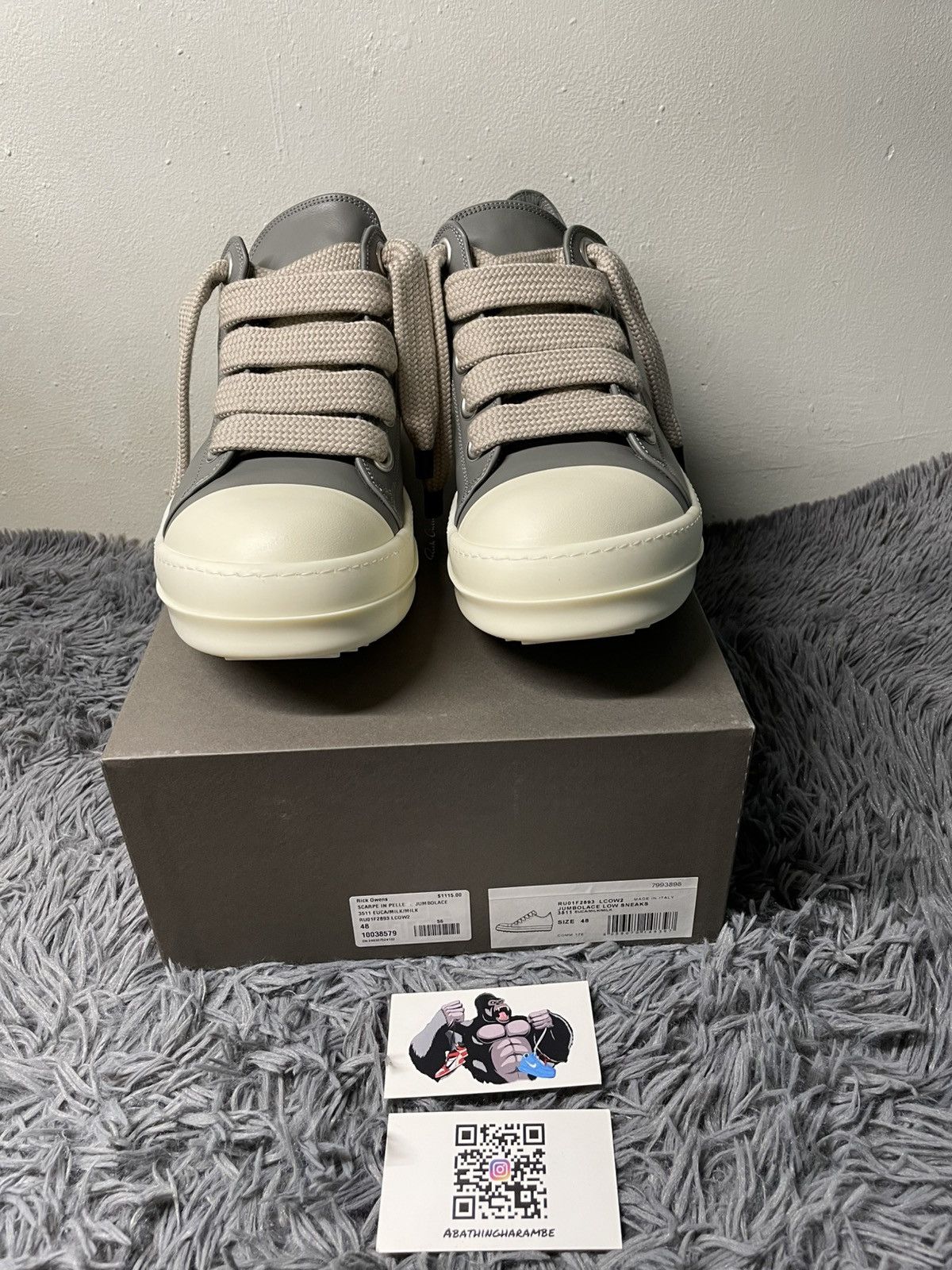 Rick Owens Rick Owens Ramone Low Jumbo Lace Euca/Milk Size US 15 / EU 48 - 3 Thumbnail