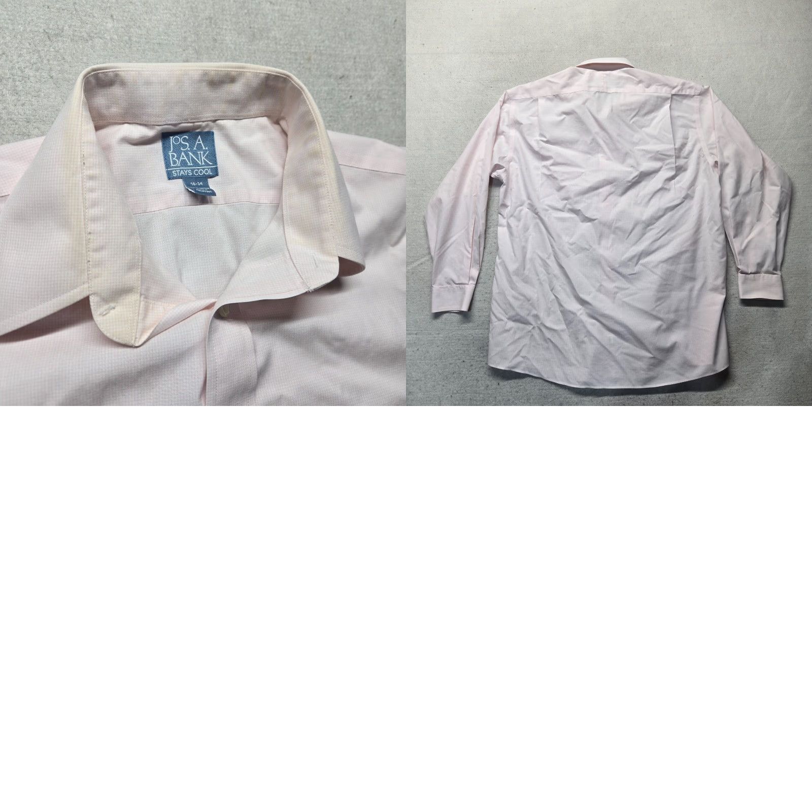 Jos. A. Bank Jos A. Bank Stays Cool White 100% Cotton Button Up Dress Shirt Adult Men's 16 34 Size 42R - 8 Thumbnail