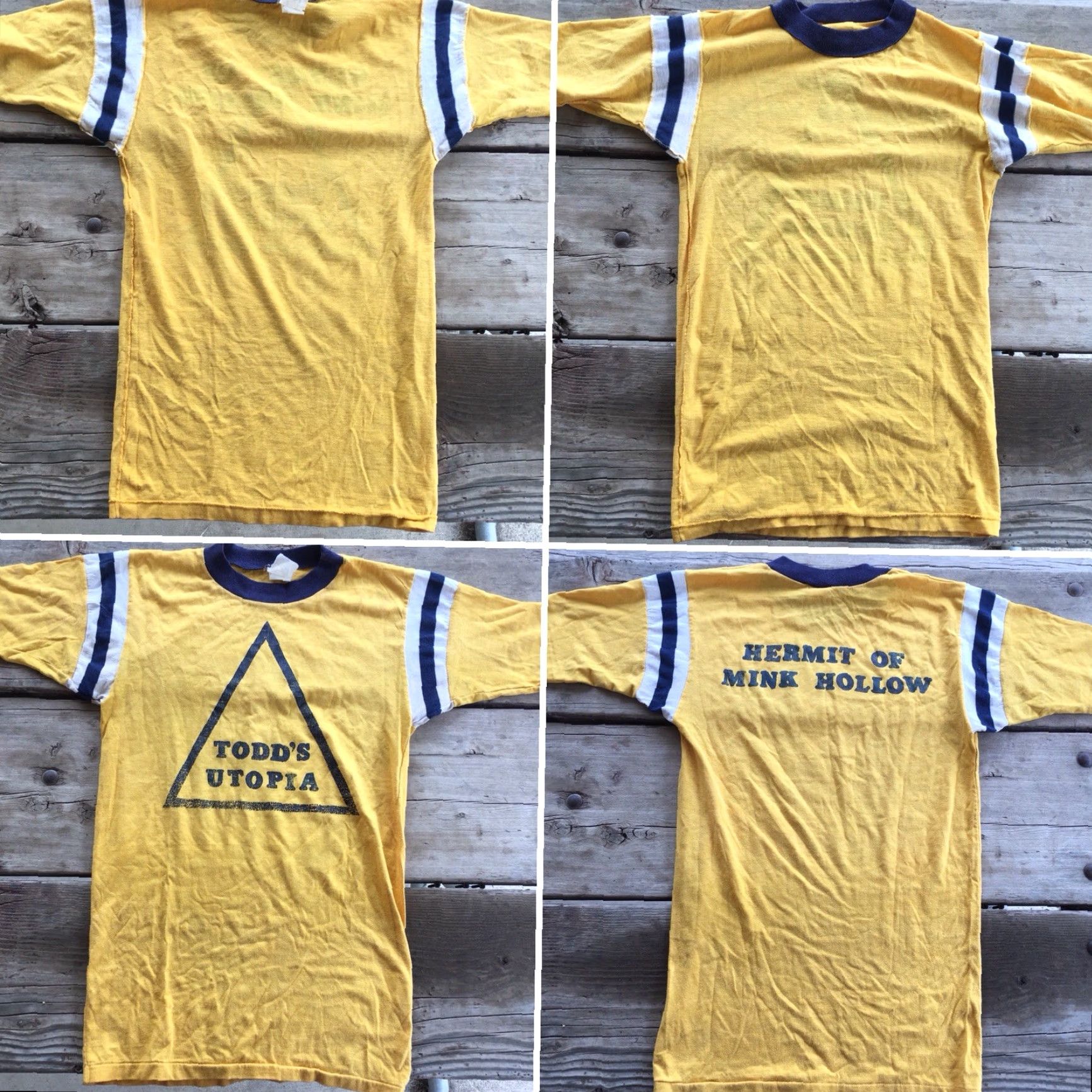 Vintage VINTAGE Todd Rundgren Utopia Hermit Of Mink Hollow T Shirt 1970s 70s Bantams M Yellow Mens Graphic Tee Size US M / EU 48-50 / 2 - 7 Thumbnail