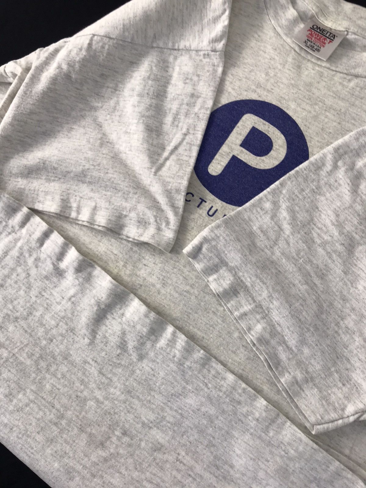 Designer 90s Oneita Power T Picture Big Logo Printed Tee Size US L / EU 52-54 / 3 - 5 Thumbnail