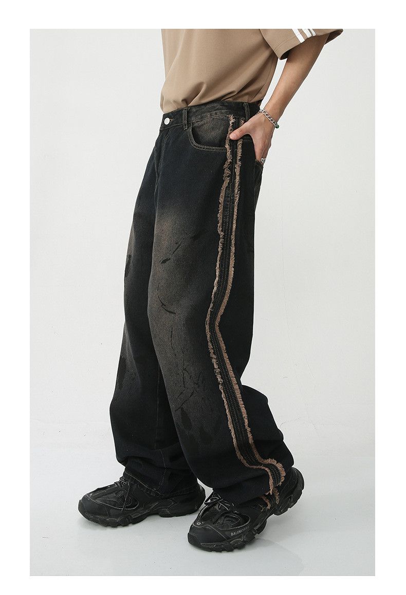 Japanese Brand × Jean Japanese retro casual raw edge tie-dyed distressed jeans Size US 32 / EU 48 - 3 Thumbnail