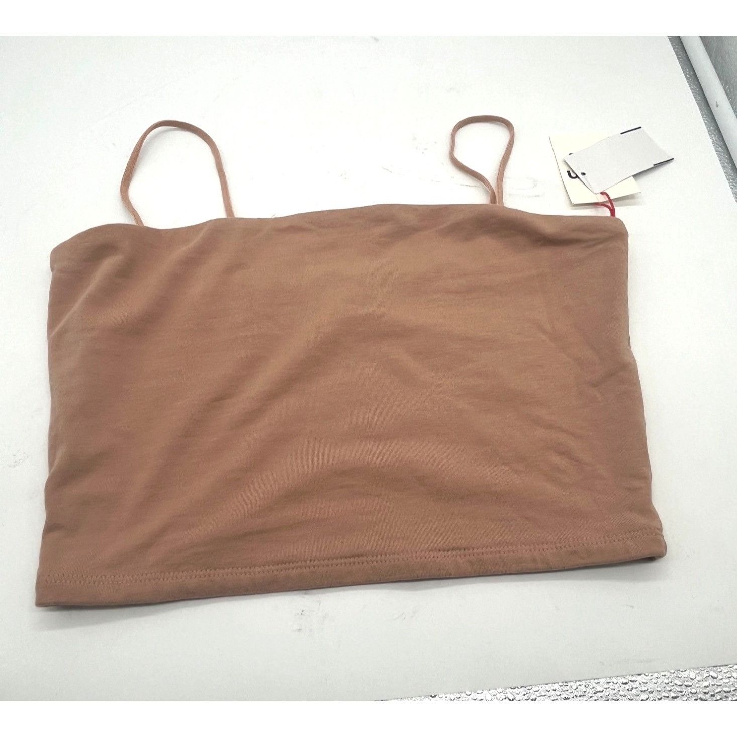 Other Open Edit Square Neck Crop Camisole In Tan Nougat, Sz. S Size S / US 4 / IT 40 - 5 Thumbnail