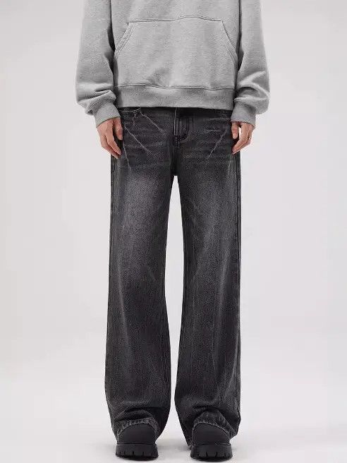 Japanese Brand aoka Lightning crack baggy vintage loose bootcut jeans Size US 32 / EU 48 - 6 Thumbnail