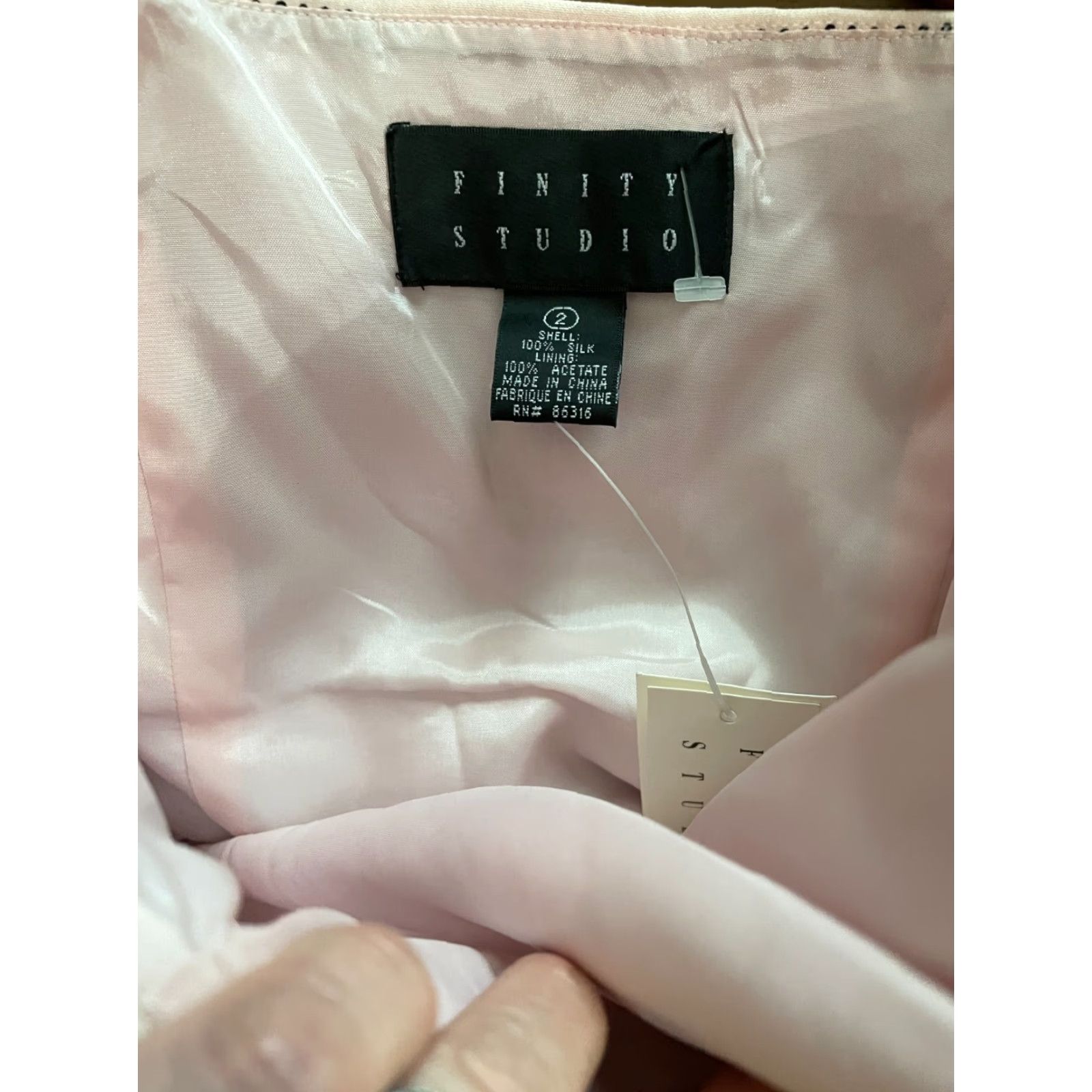 Vintage WOMENS SOFT Silk Pink FINITY STUDIO SZ 2 Top Blouse Side Zip Lined Casual Women Shirt Size XS / US 0-2 / IT 36-38 - 5 Thumbnail