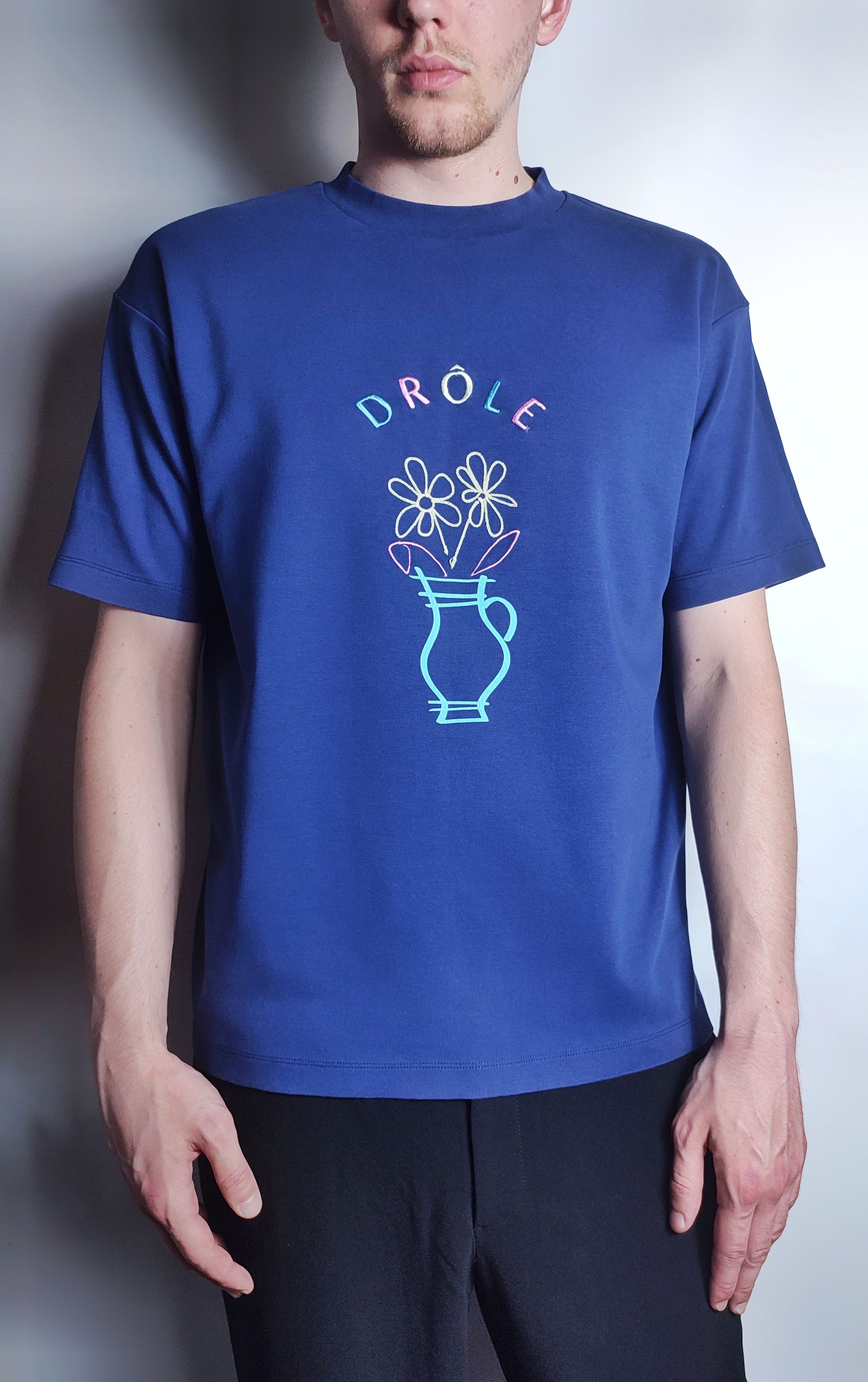 Drole De Monsieur Drole de Monsieur Flower Pot Embroidered T-shirt Size US M / EU 48-50 / 2 - 1 Thumbnail
