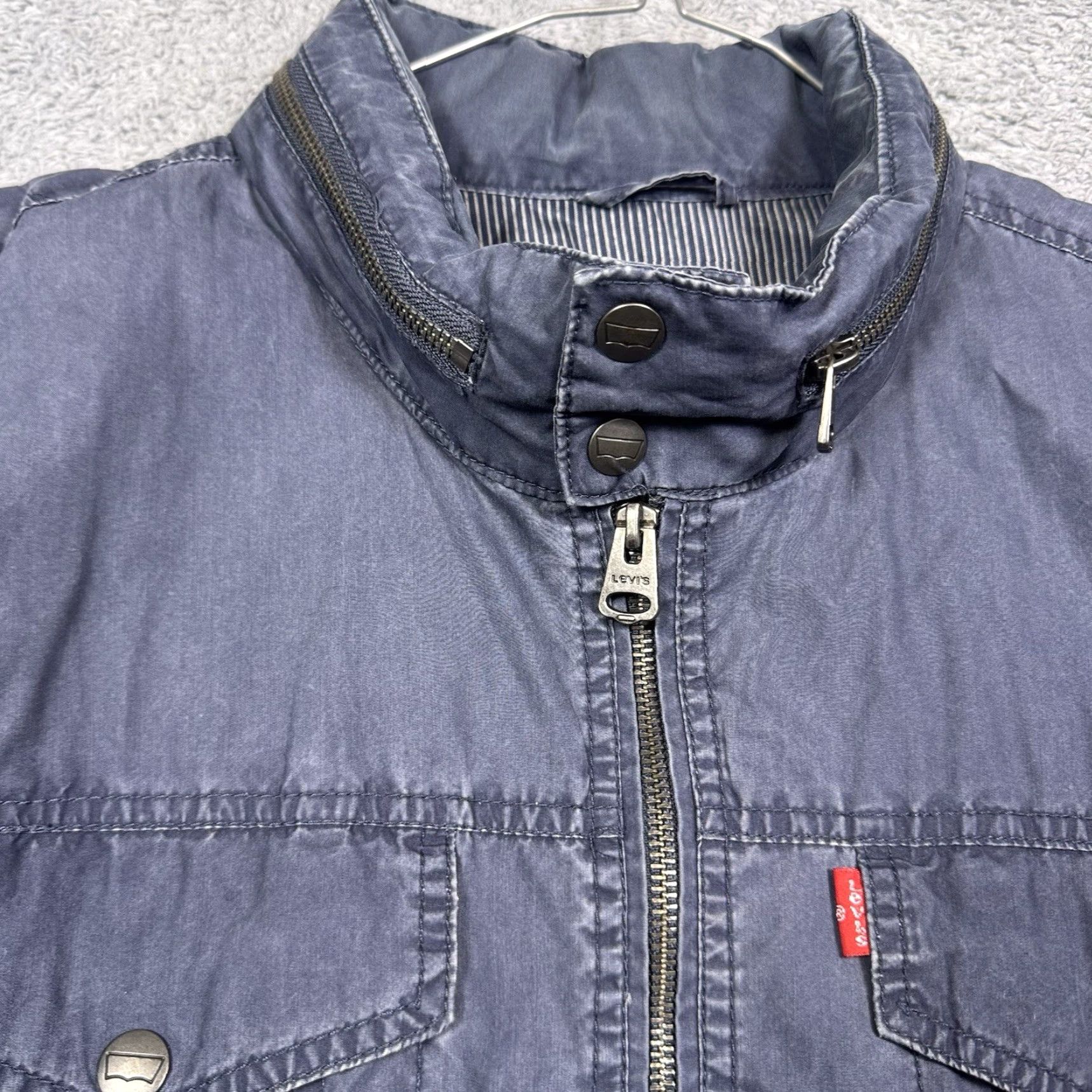 Levi's Levi's Trucker Jacket Men XL Field Chore Canvas Full Zip Hood Hickory Stripe Zip Up Size US XL / EU 56 / 4 - 7 Thumbnail