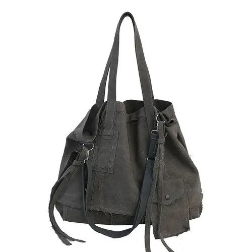 Japanese Brand × Vintage Vintage Canvas School Big Shopping Bag Handbag Size ONE SIZE - 2 Thumbnail