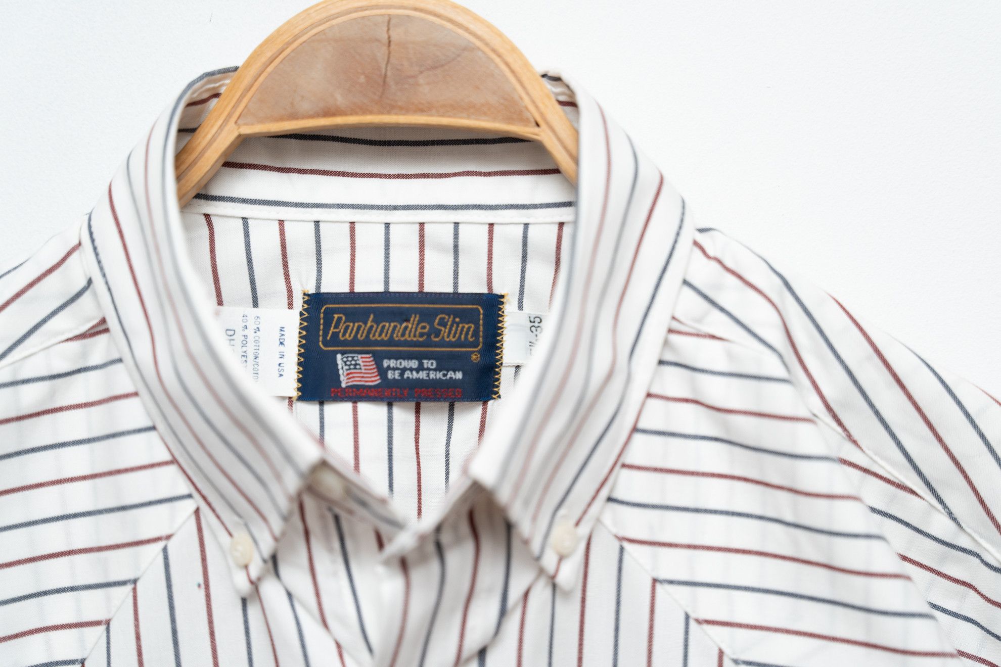 Other VINTAGE Panhandle Slim Western Shirt | Striped Americana 80s Size US M / EU 48-50 / 2 - 2 Thumbnail
