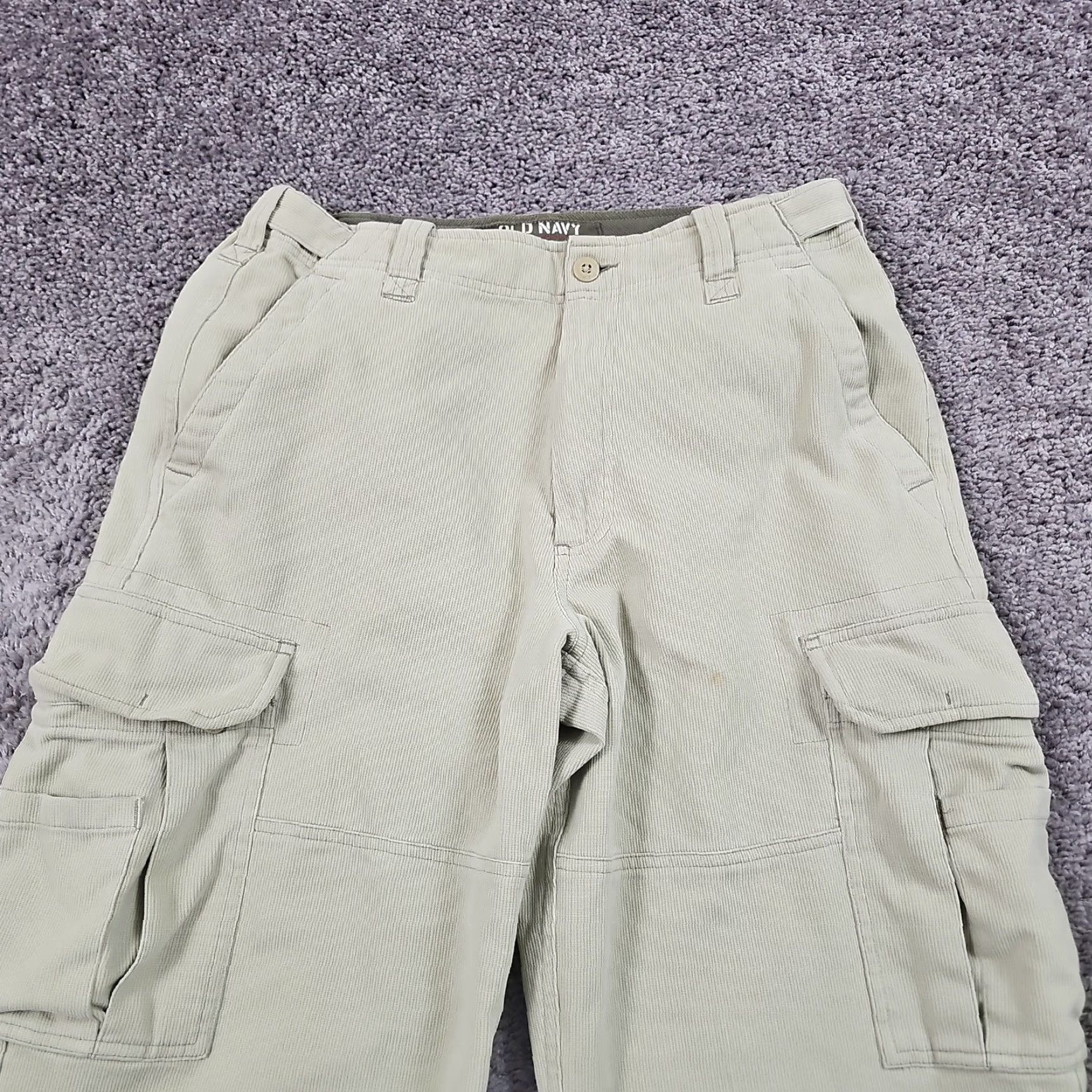 Old Navy VINTAGE Old Navy Pants Mens 31 Beige Corduroy Cargo Grunge Adjustable Y2K Size US 31 - 2 Thumbnail