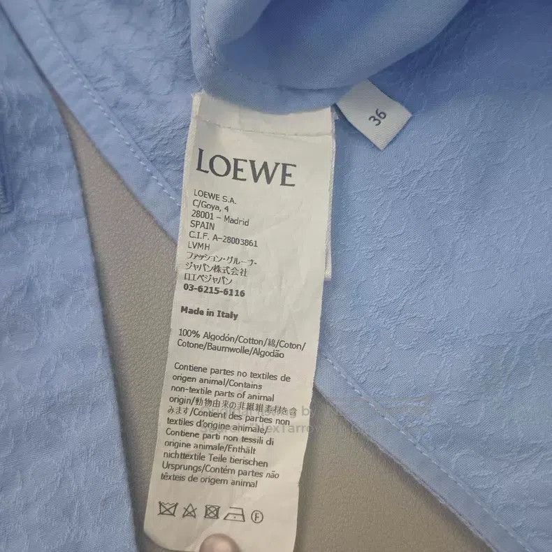 Loewe Loewe Blue Full Logo Back Straps Shirt Size XS / US 0-2 / IT 36-38 - 6 Thumbnail