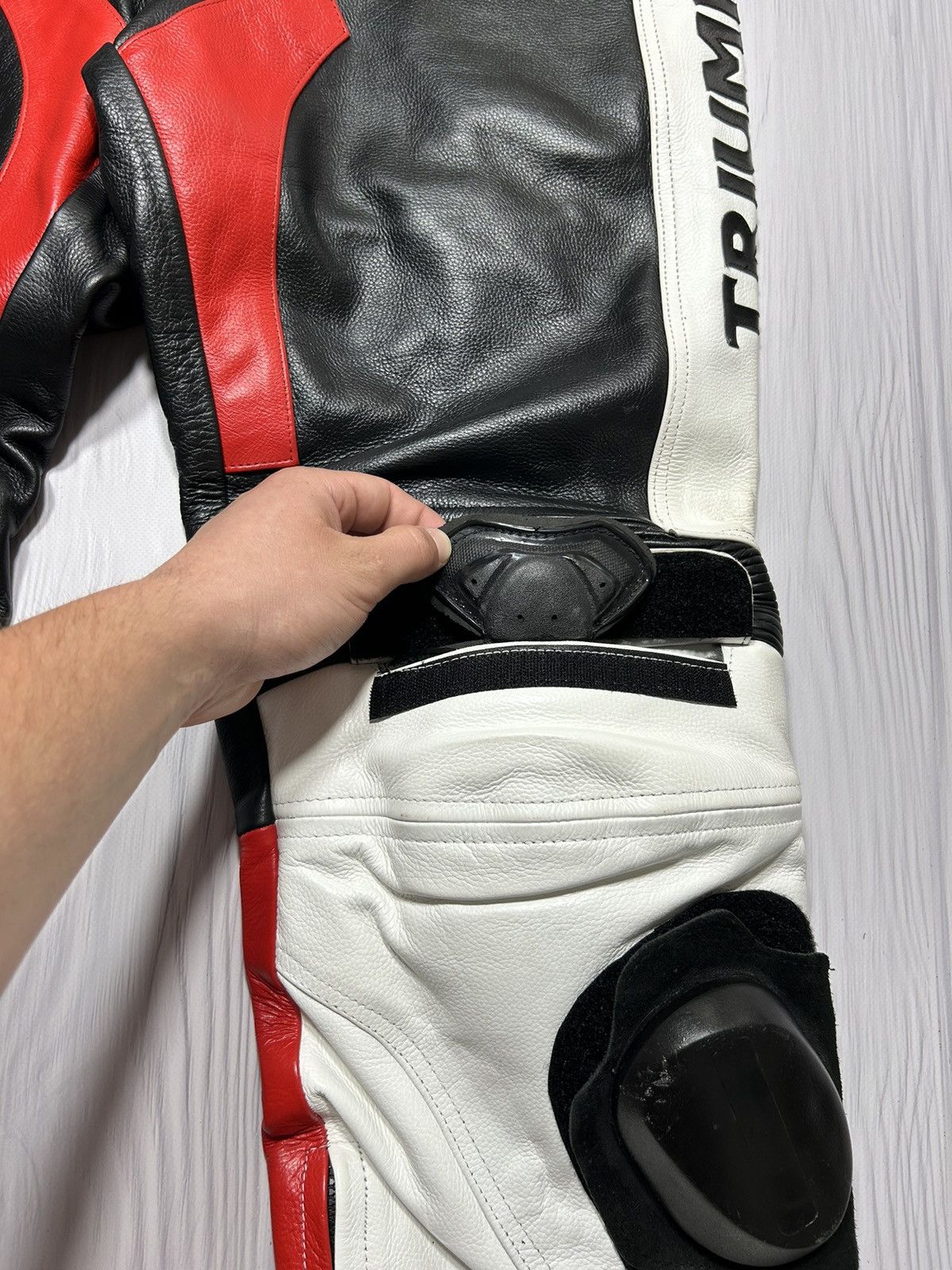 Genuine Leather TRIUMPH Real Heavy Leather Pants Moto Theme Racing Size XXL Size US 38 / EU 54 - 11 Thumbnail