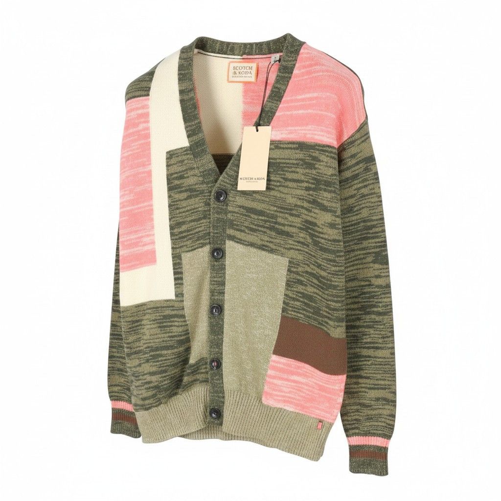 Scotch & Soda M Colorblock Melange Pattern Button Up Cardigan 91039 Size US M / EU 48-50 / 2 - 1 Thumbnail