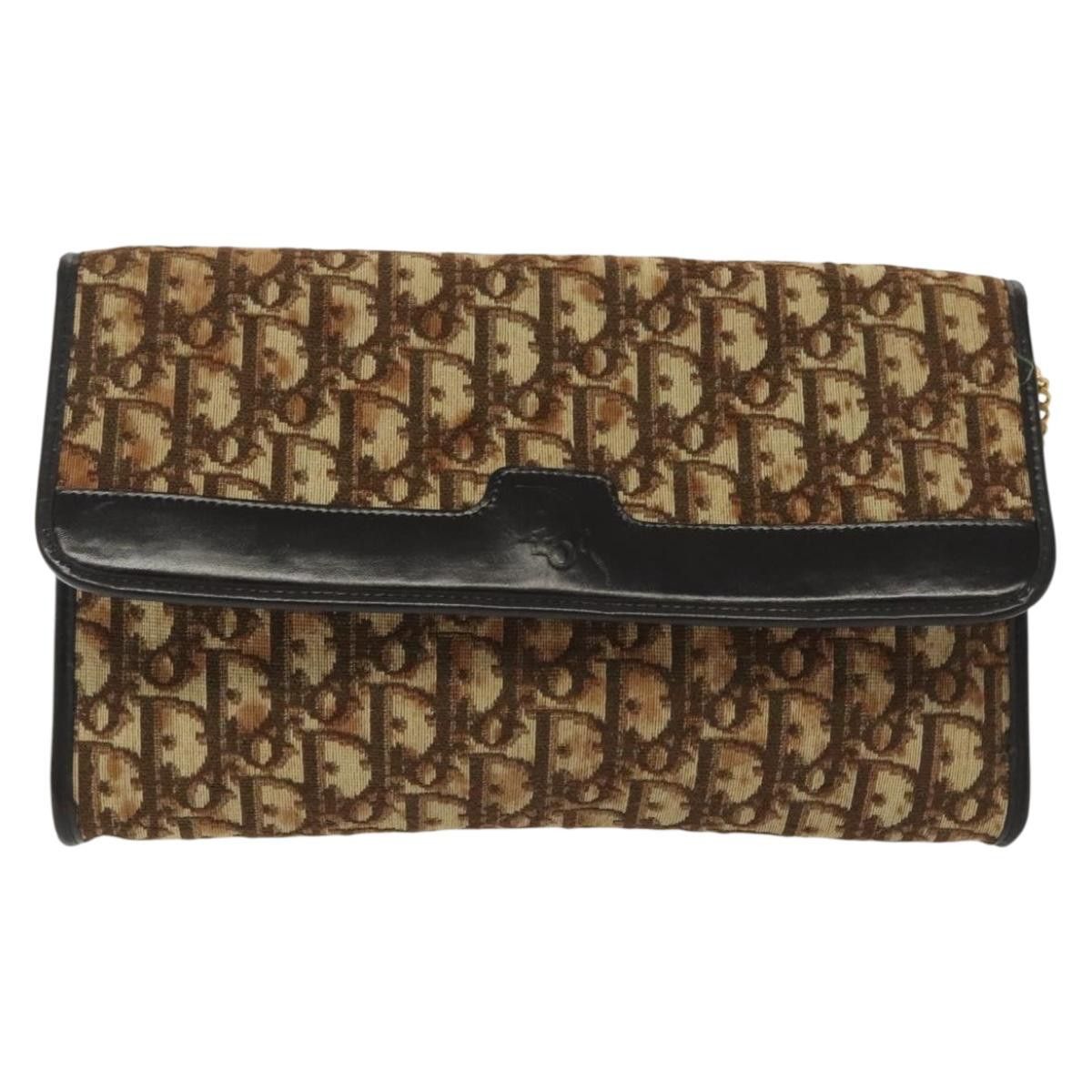 Dior DIOR Trotter Canvas Chain Shoulder Bag Brown Gold Size ONE SIZE - 2 Thumbnail