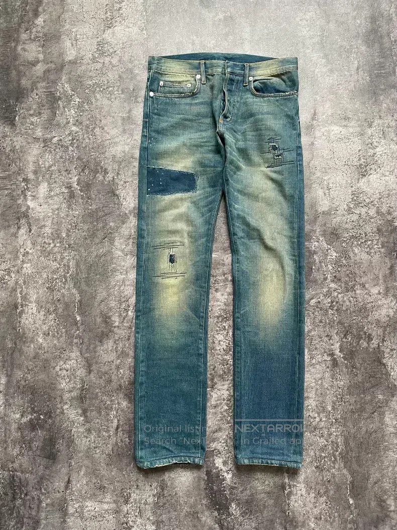 Dior Dior Mud yellow washed patchwork denim jeans Size US 29 - 1 Thumbnail