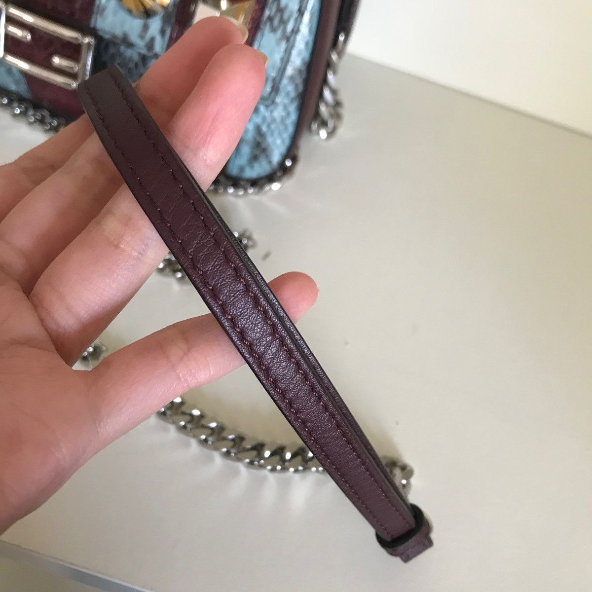 Fendi Fendi Python burgundy double baguette crossbody Size ONE SIZE - 18 Thumbnail
