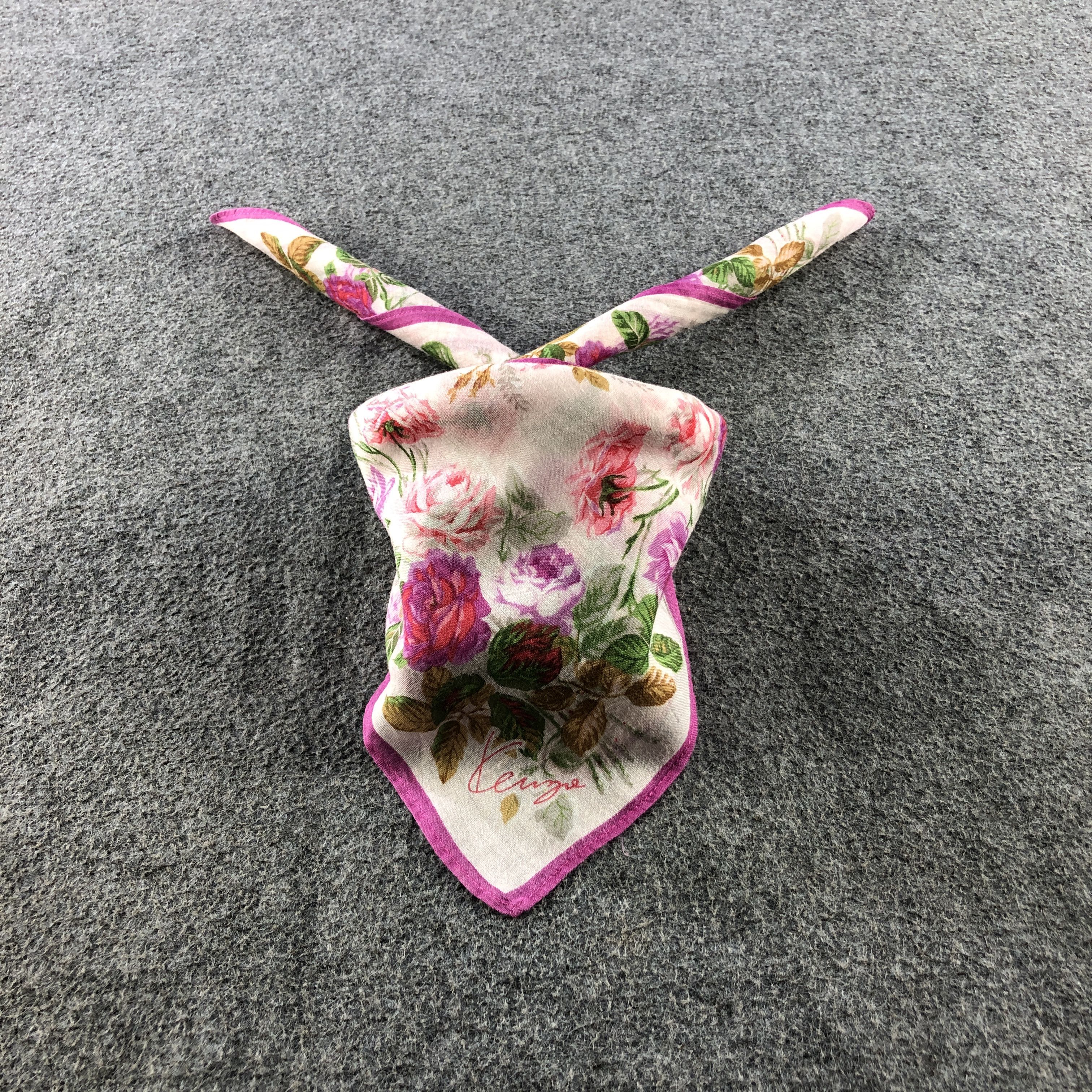 Kenzo Kenzo Floral Handkerchief Neckerchief Bandana H2385 Size ONE SIZE - 1 Thumbnail