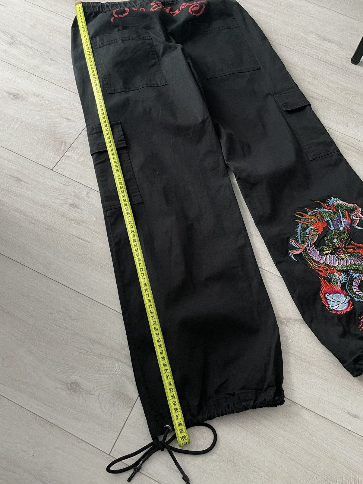 Ed Hardy Ed Hardy Y2K Japanese Cargo Baggy Pants 00's Black Big Logo Size 25" / US 0 / IT 36 - 13 Thumbnail