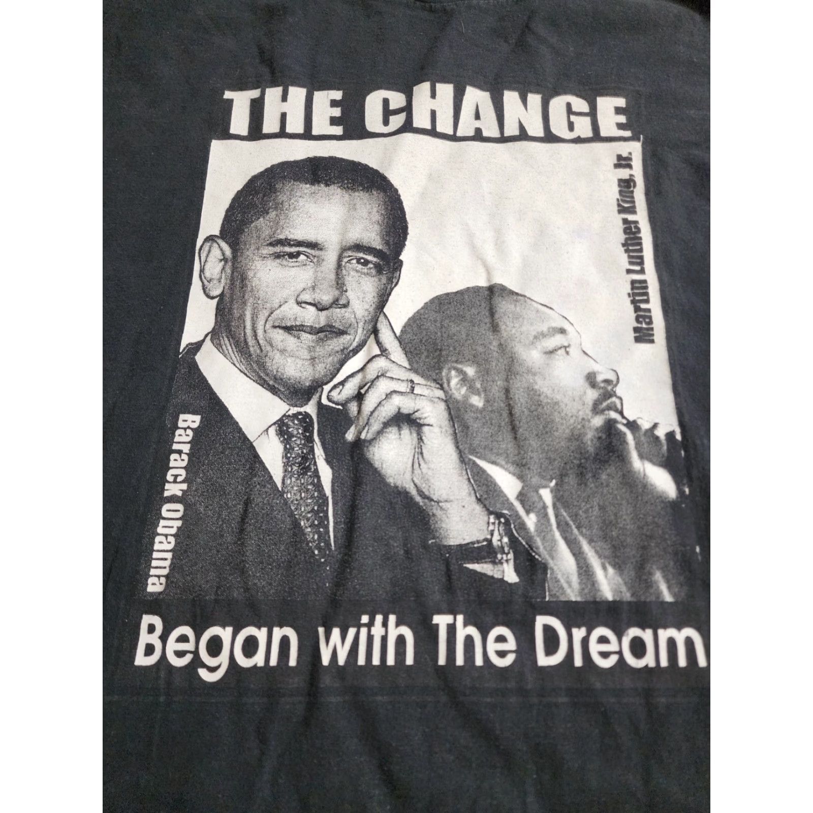 Nike Nike Barack Obama MLK The Change Dream Double-Sided 90s Political T Shirt XL Mens Black 2008 Size US XL / EU 56 / 4 - 5 Thumbnail