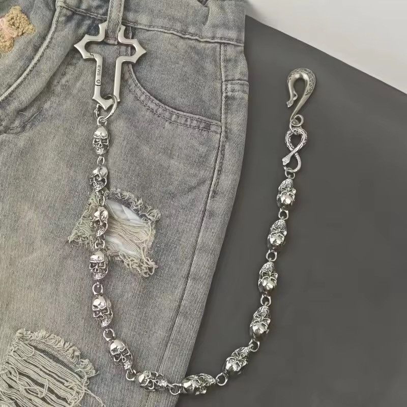 Jewelry Skull Wallet Chain, Y2K Size ONE SIZE - 1 Thumbnail