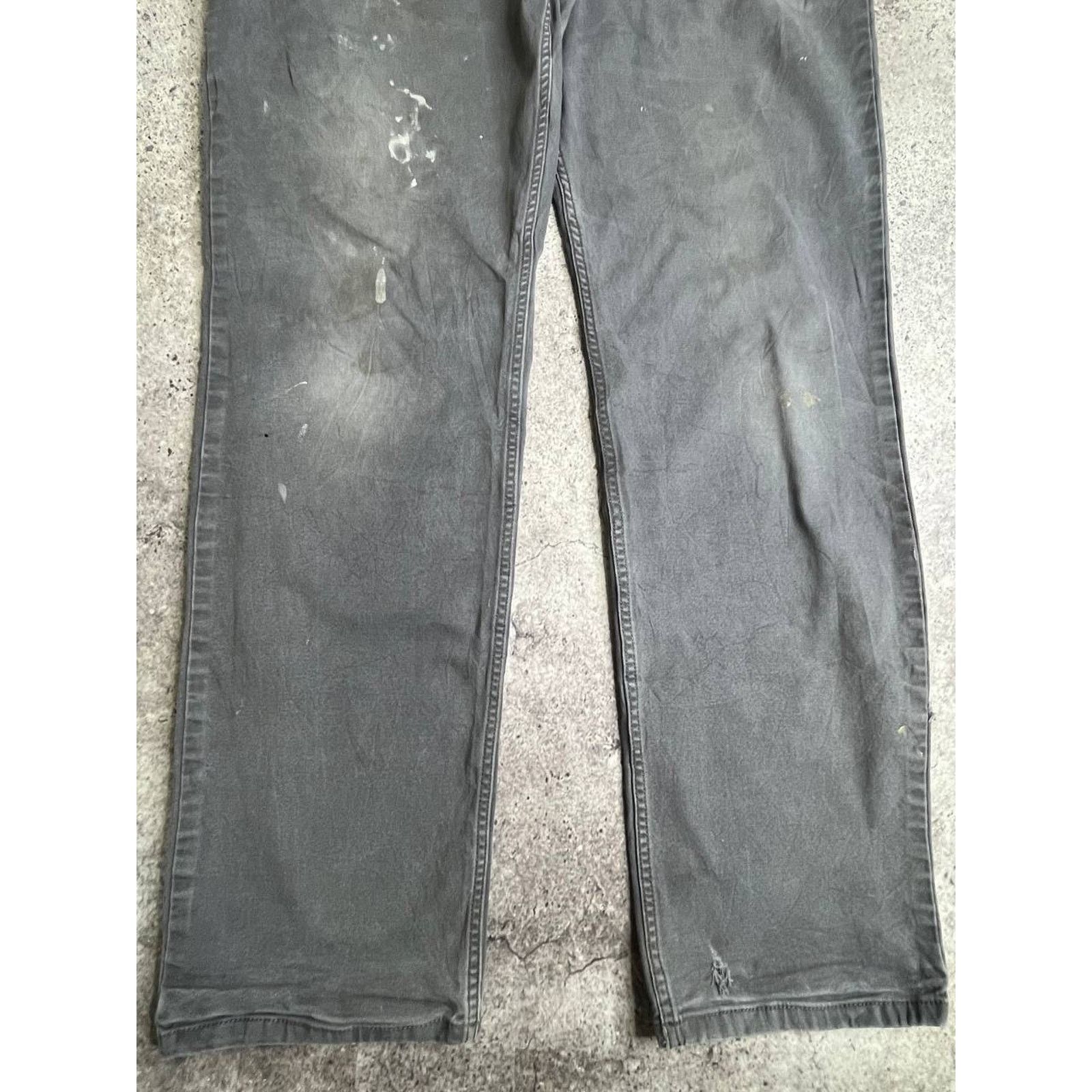 Carhartt Relaxed Canvas Work Pants Faded Grey Paint Splatter