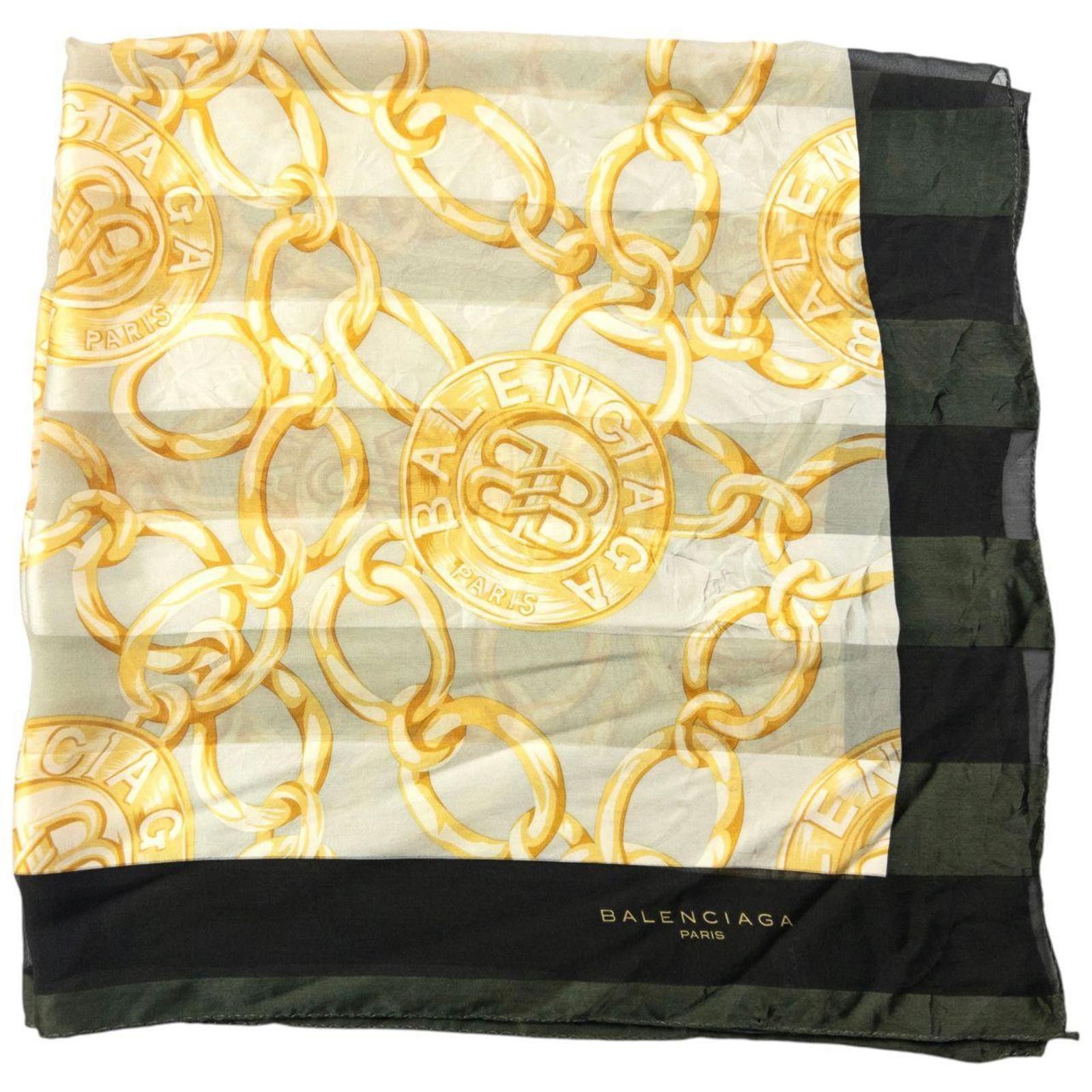 Balenciaga Vintage 2000s Balenciaga Chain Pattern Silk Scarf Size ONE SIZE - 2 Thumbnail
