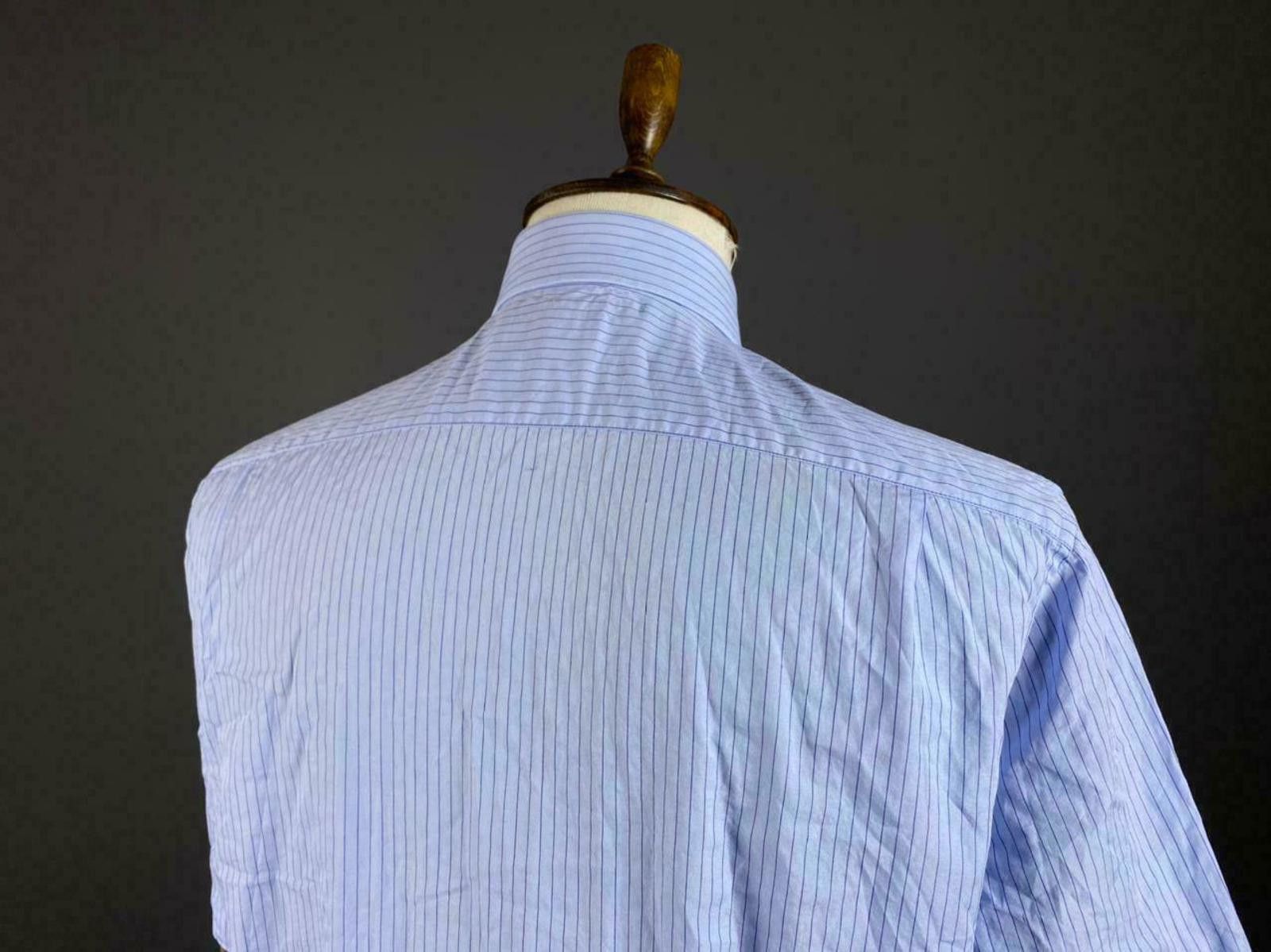 Lanvin Men Lanvin Paris Blue Striped Shirt Size 40 / 15.75 Size US M / EU 48-50 / 2 - 6 Thumbnail