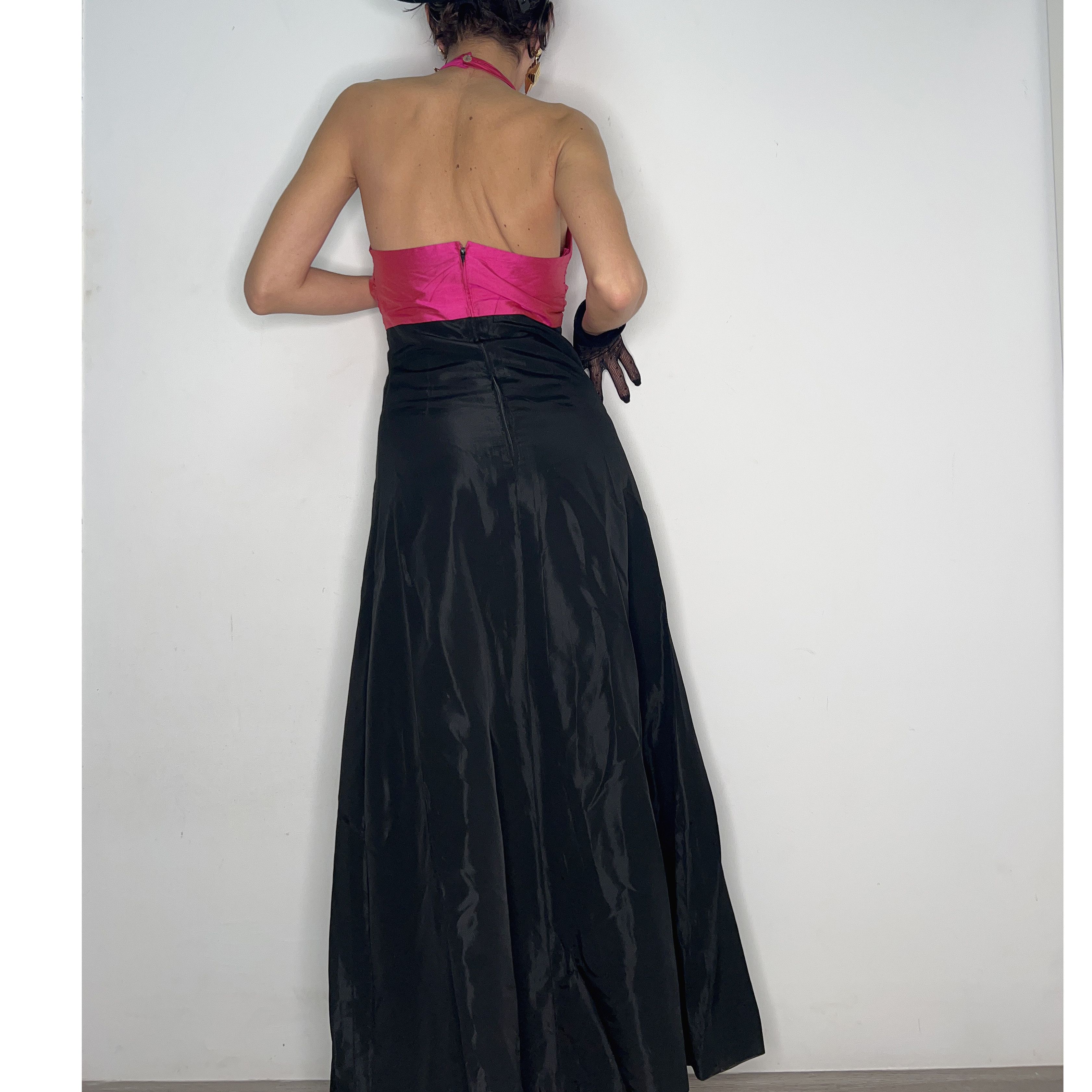 Vintage Vintage taffeta halter backless maxi dress Size M / US 6-8 / IT 42-44 - 2 Thumbnail