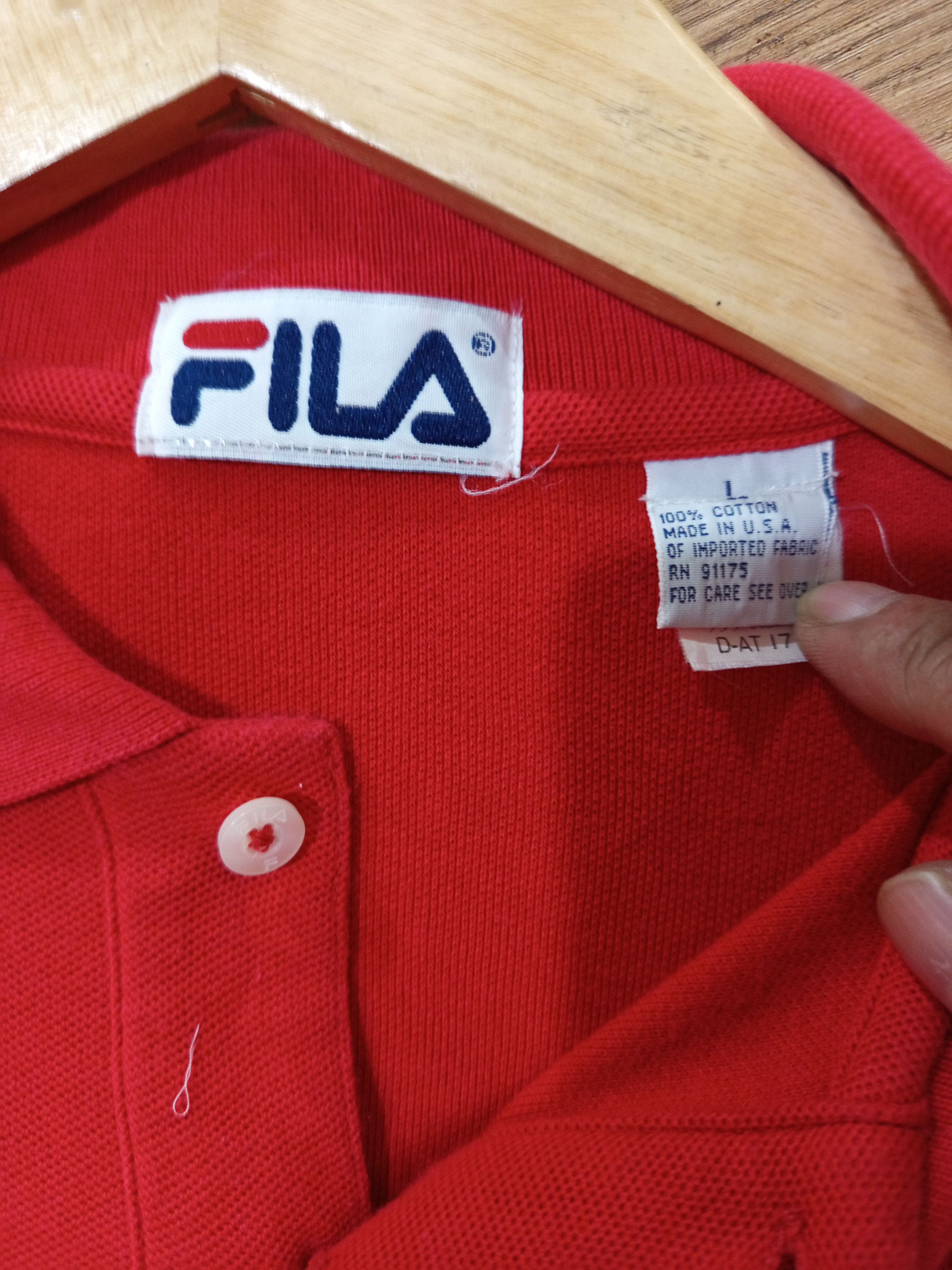 Vintage 1990s FILA Made in USA Red Polo Vintage Sportswear Size US L / EU 52-54 / 3 - 8 Thumbnail
