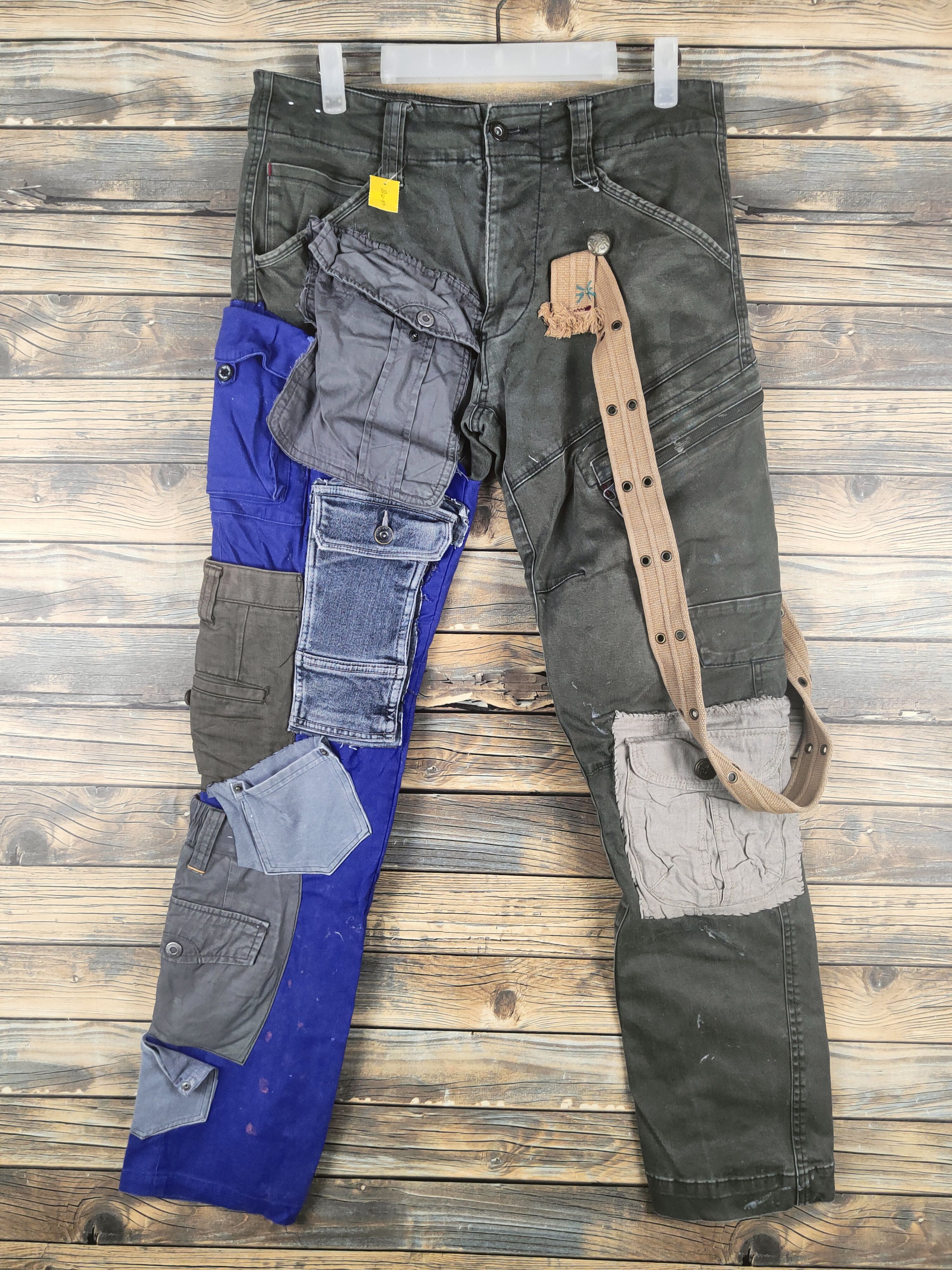 Japanese Brand DL Genba-Xebec Black Multipocket Custom Cargo Pants #47-018 Size US 30 / EU 46 - 1 Thumbnail