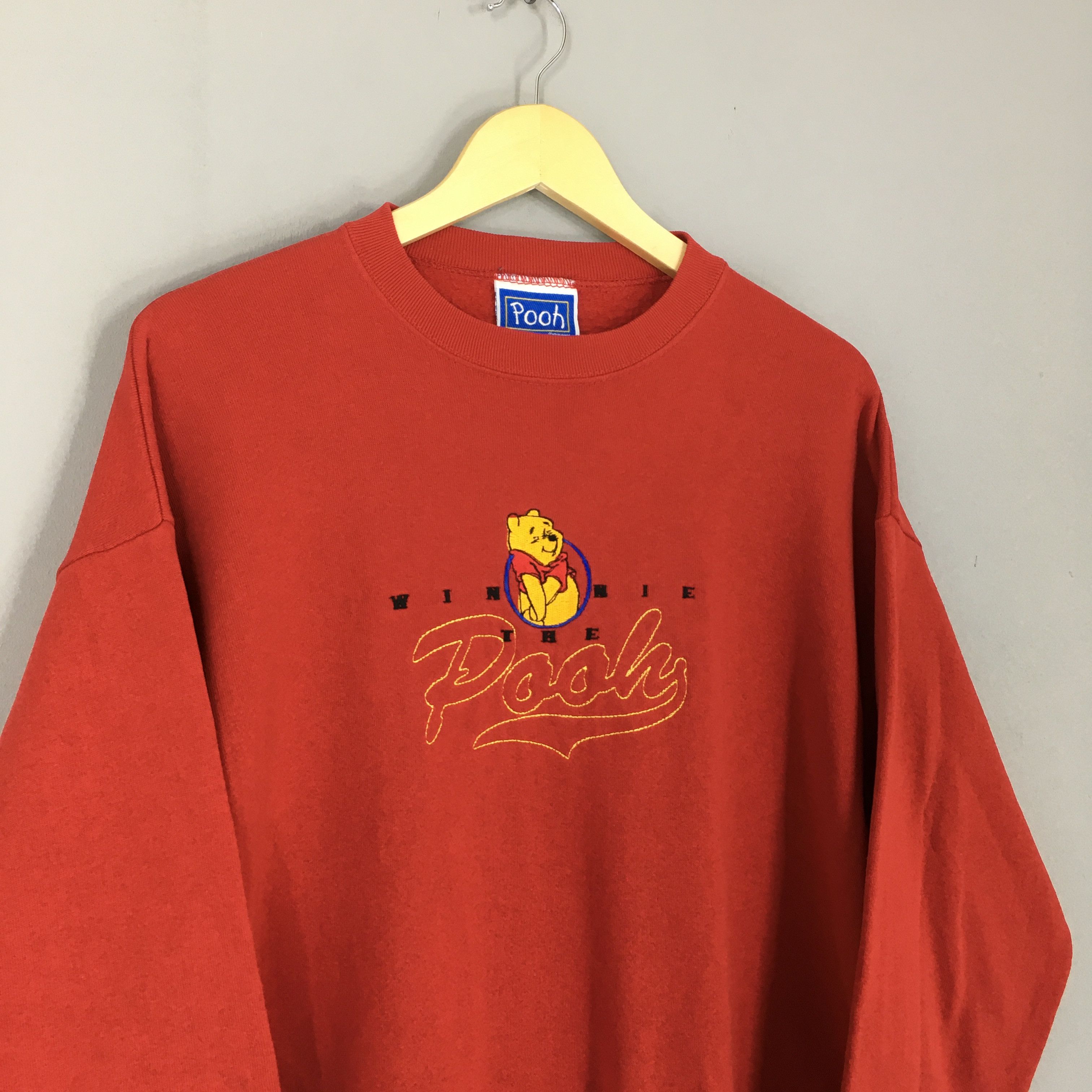 Vintage 90s Winnie The Pooh Red Sweatshirt Large