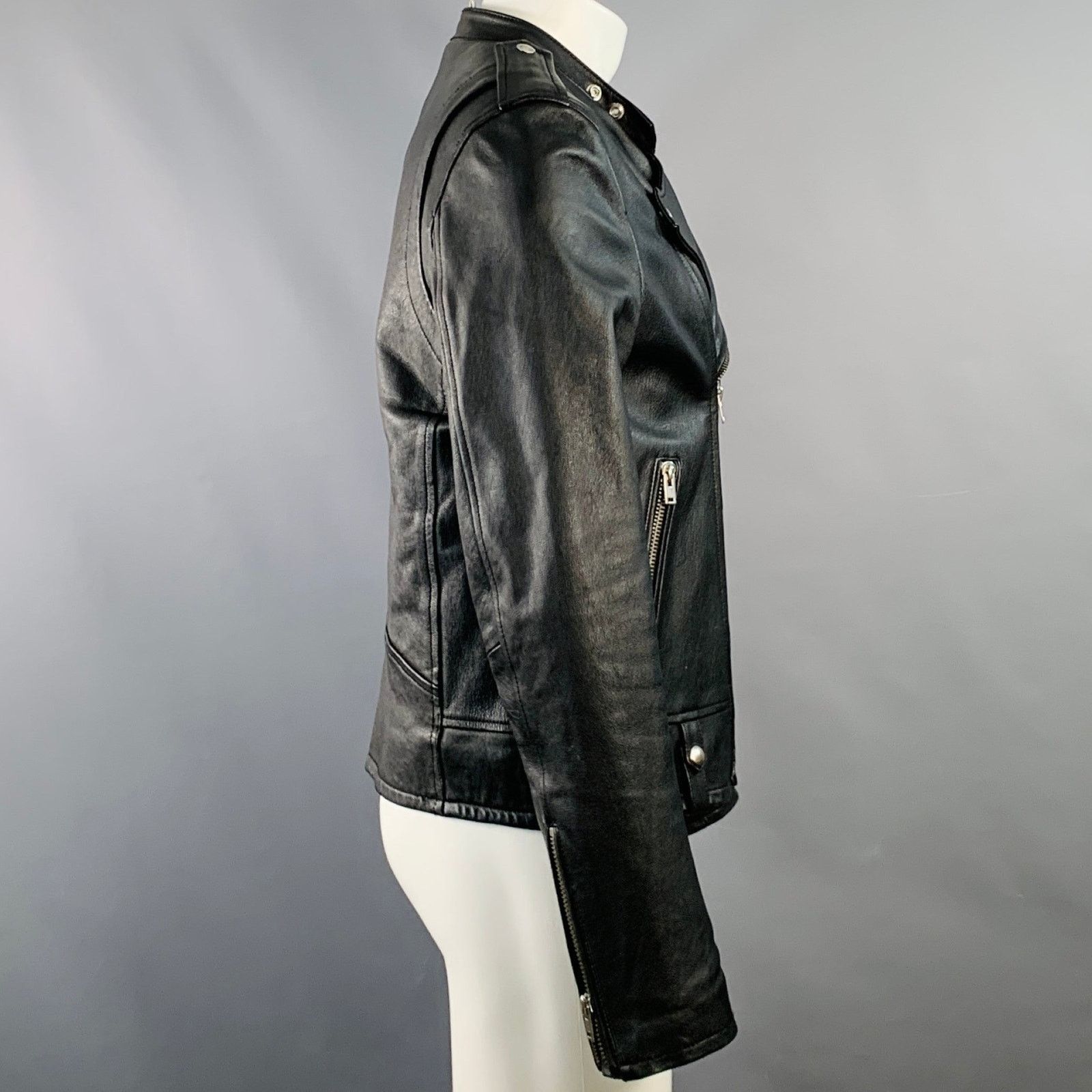 Iro IRO Size M Hydo Black Leather Moto Racer Zip Up Jacket Size US M / EU 48-50 / 2 - 3 Thumbnail