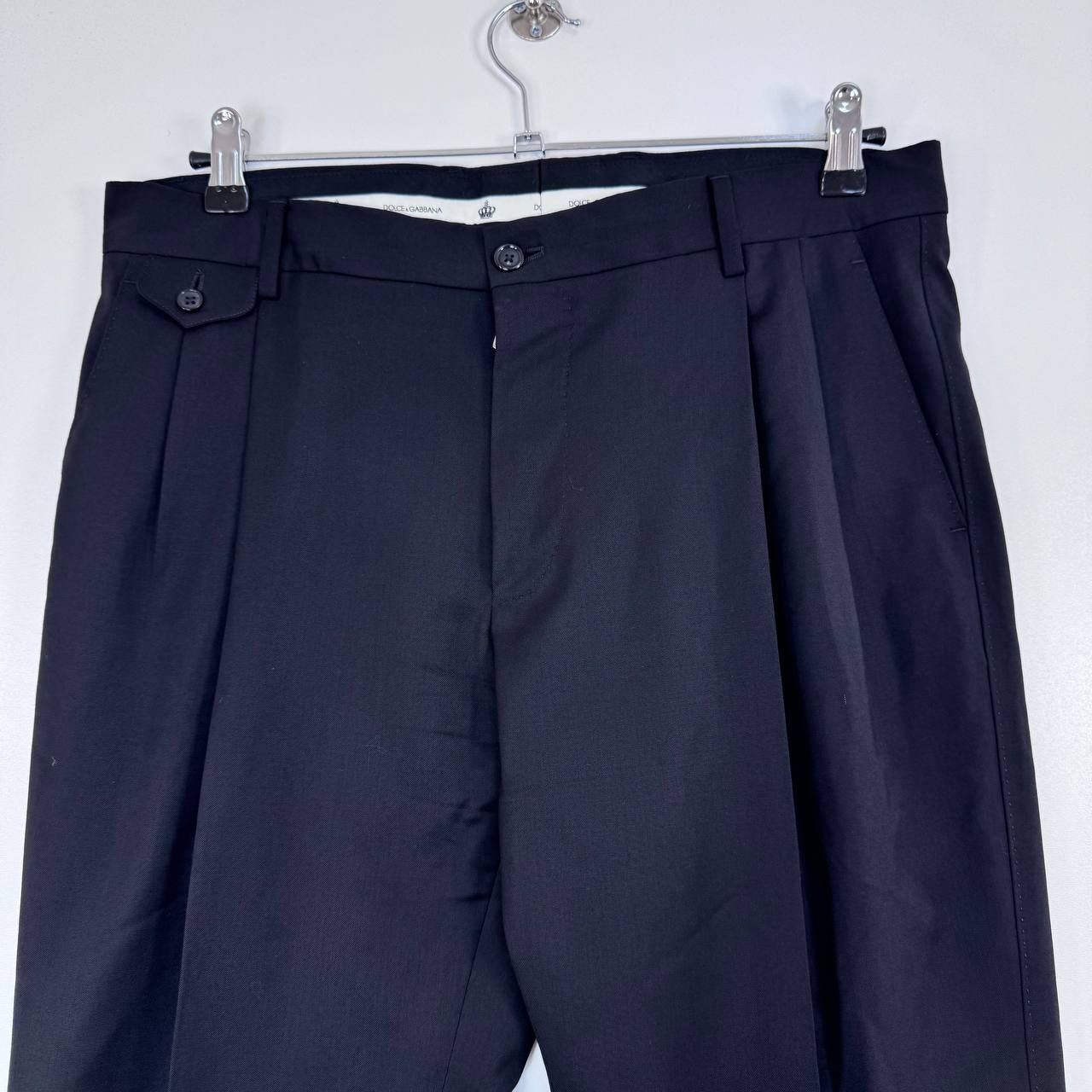 Dolce & Gabbana Dolce Gabbana Pleated Pants Black Virgin Wool Size 48 M Size US 32 / EU 48 - 2 Thumbnail