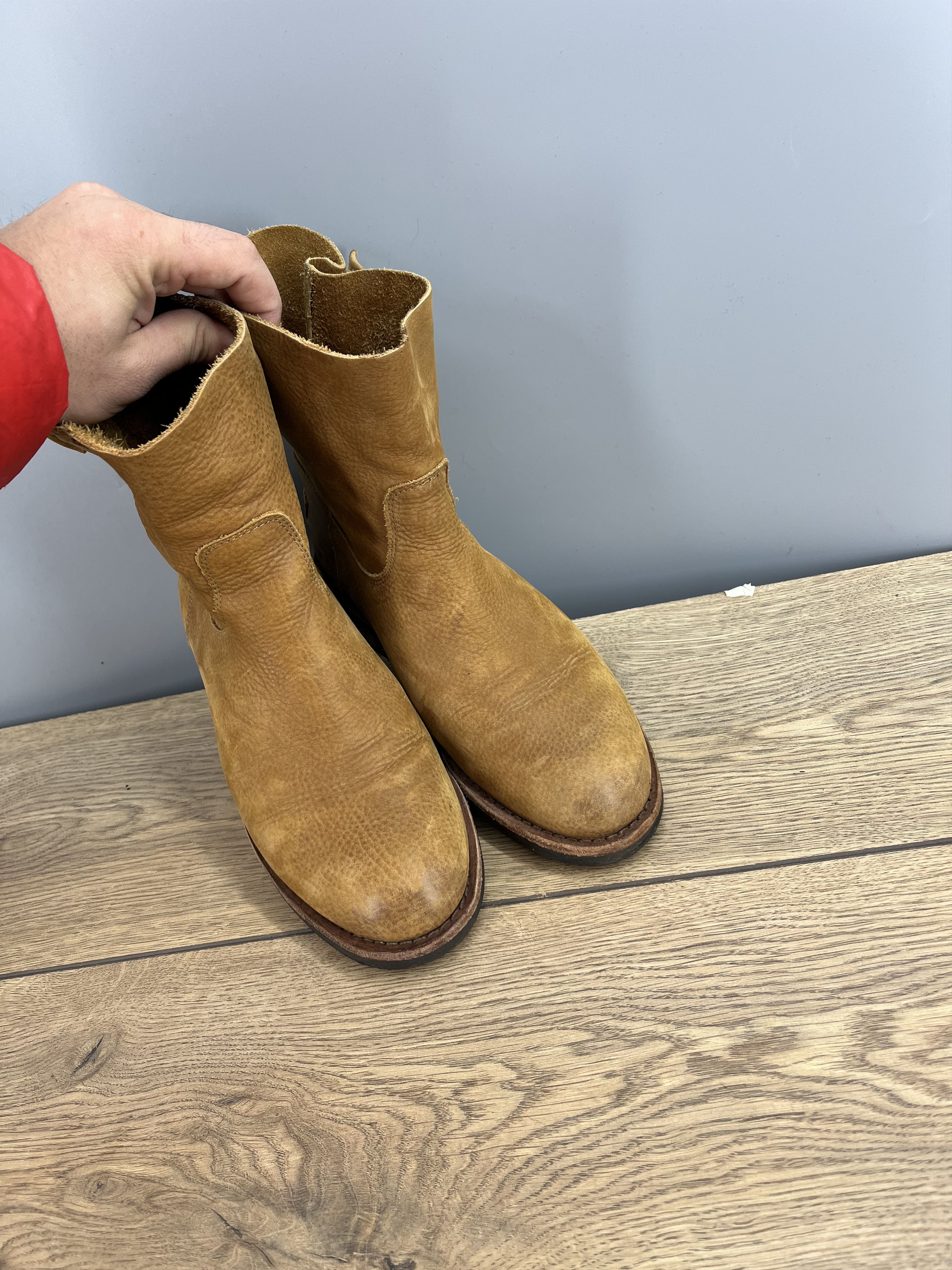 Vintage Shabbies Amsterdam Womens Leather Ankle Boots Cognac Buckle Size US 8 / IT 38 - 5 Thumbnail