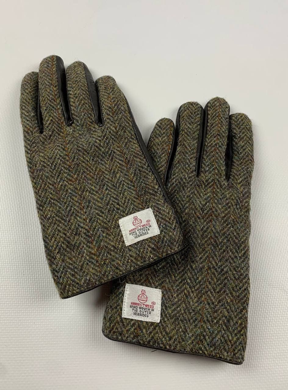 Harris Tweed Harris Tweed Wool Leather Gloves Size ONE SIZE - 3 Thumbnail