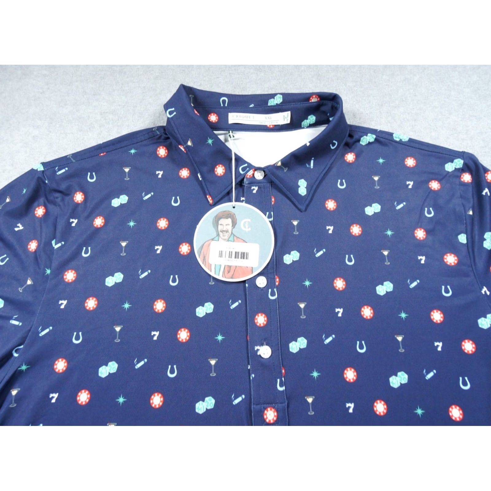 Vintage Criquet Shirt Mens 2XL XXL Blue Polo Performance Viva Vegas Stretch NEW Size US XXL / EU 58 / 5 - 2 Thumbnail