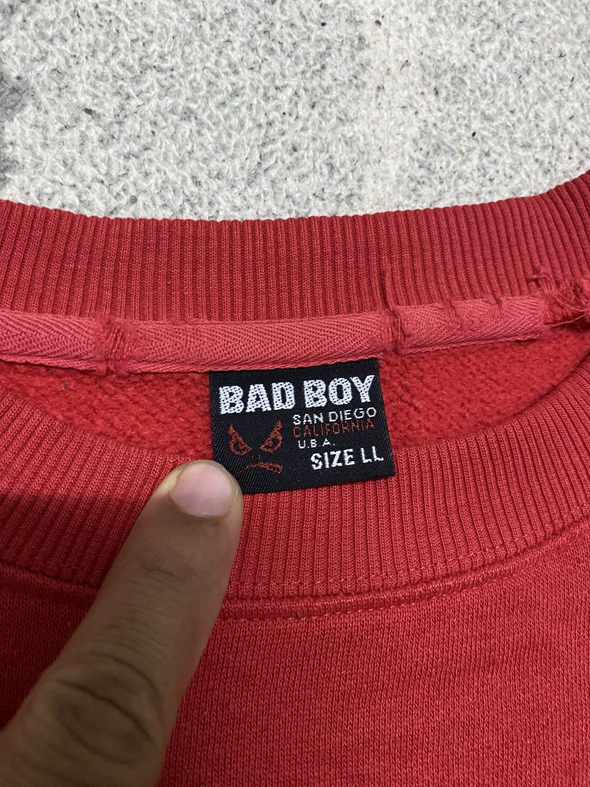 Japanese Brand Vintage Rap Tees BADBOY 82 California Sweatshirt Red Colour Size US XL / EU 56 / 4 - 5 Thumbnail