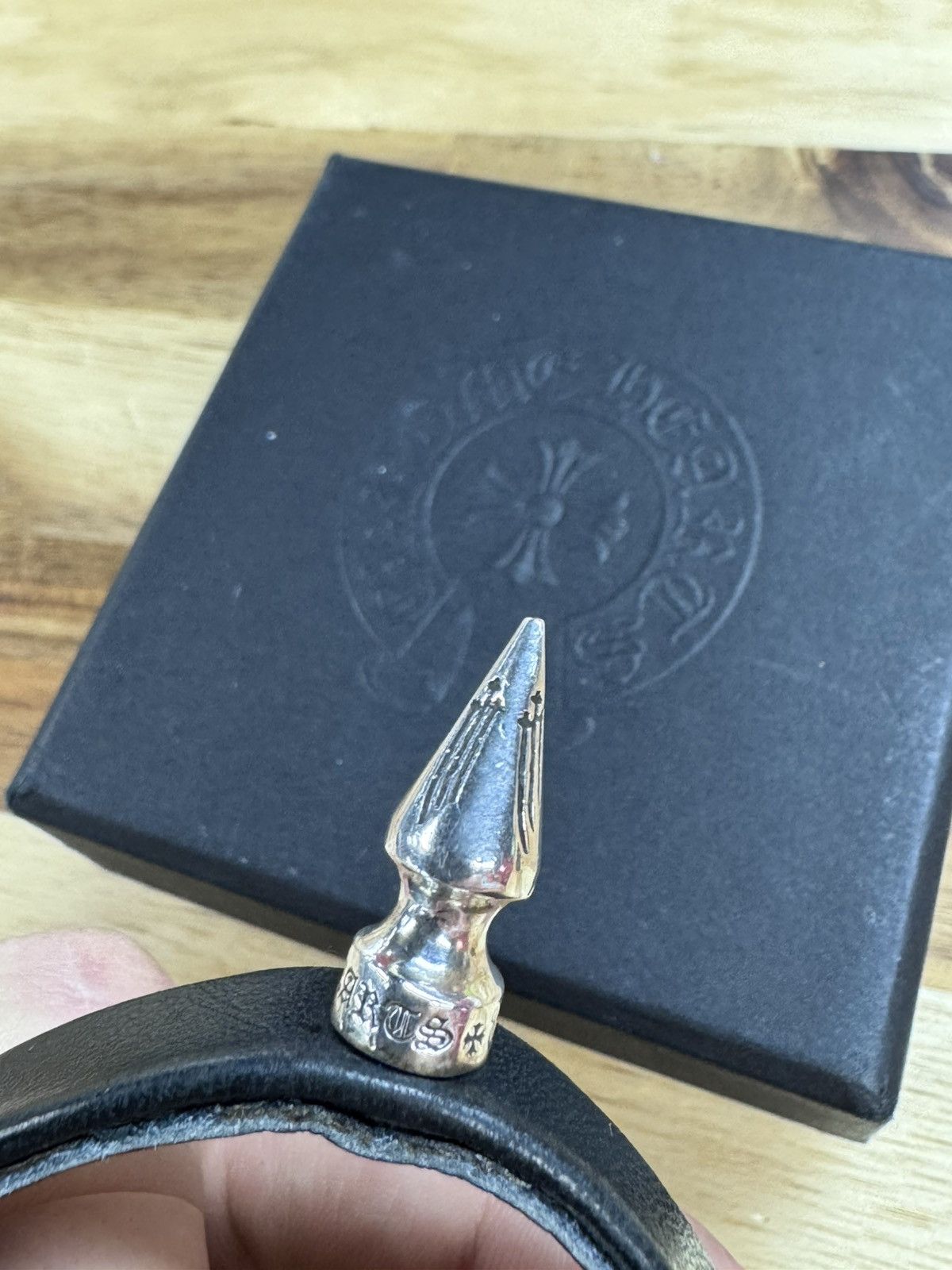 Chrome Hearts Chrome Hearts Spiked Leather Bracelet Size ONE SIZE - 4 Thumbnail
