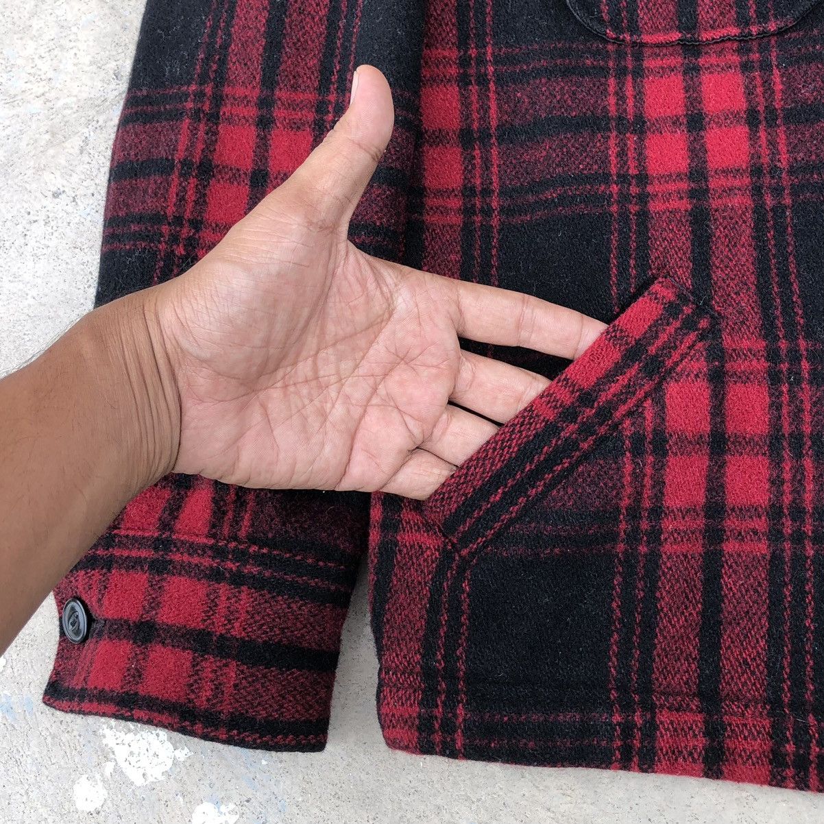 Japanese Brand Back Number Wool Jacket Red Plaid Tartan Jacket Size US L / EU 52-54 / 3 - 10 Thumbnail