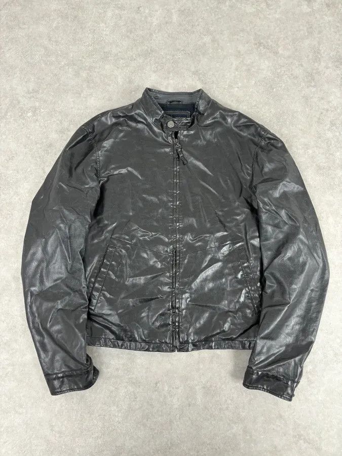 Armani 2000s Armani Black Eco Leather Biker Jacket Size US M / EU 48-50 / 2 - 1 Thumbnail