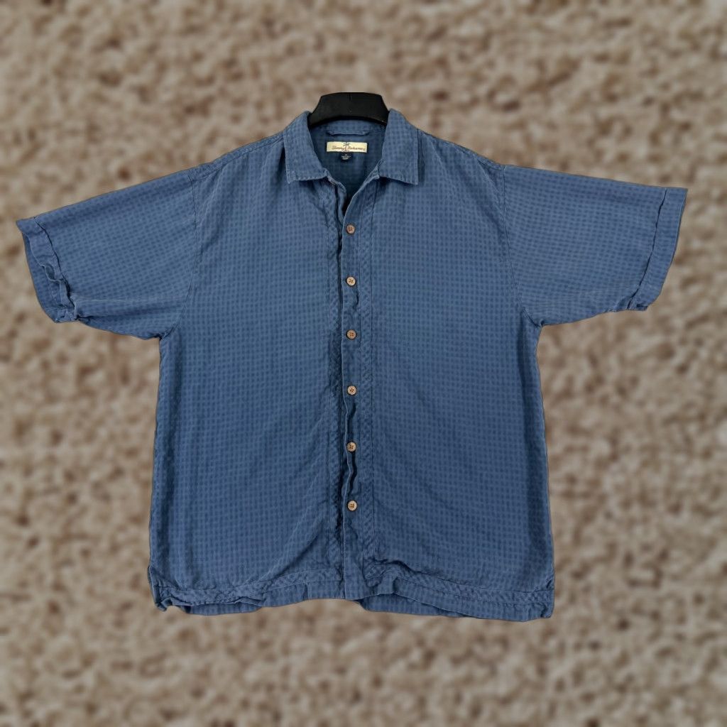 Tommy Bahama Tommy Bahama Shirt Men Medium Blue Check Button-Up Camp Resort Aloha Short Sleeve Size US M / EU 48-50 / 2 - 1 Thumbnail