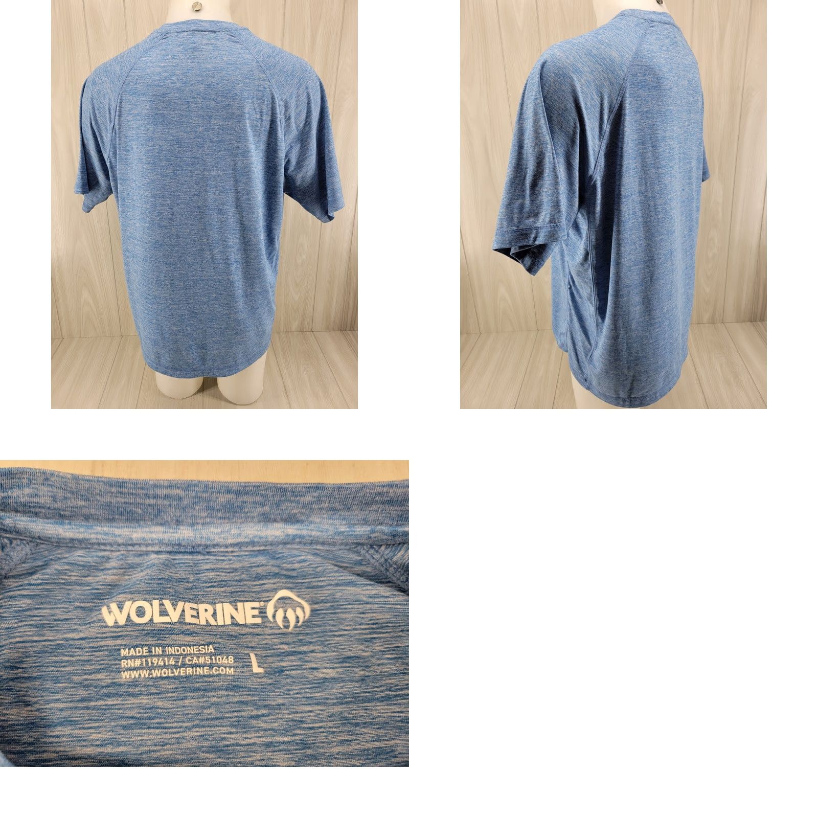 Vintage Wolverine Shirt Mens Large Blue Polyester Blend Tee Logo Outdoors Size US L / EU 52-54 / 3 - 8 Thumbnail