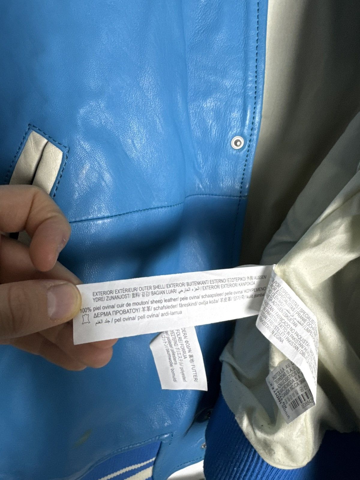 Rhude × Zara Rare Rhude x Zara 100% sheep Leather Baseball varsity jacket Size US L / EU 52-54 / 3 - 5 Thumbnail